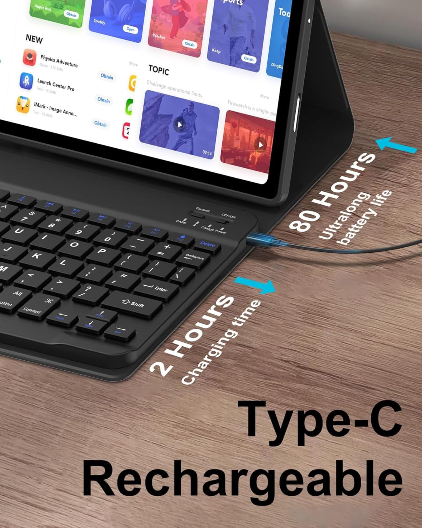 Magnetic Detachable Wireless Keyboard & Mouse Combo with Leather Cover for Samsung Galaxy Tab S6 10.5-inch SM-T860 Tablet Full Wrapped Protection Keyboard Case (Black,Normal and Mouse) 5