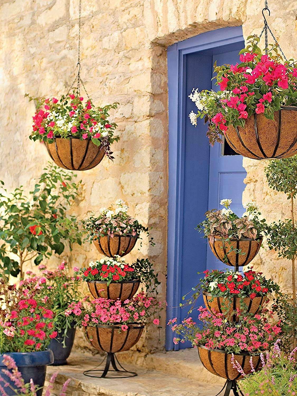 2 Basket Shaped Coco Fiber Replacement Liners 10-Inch Round Thick Coco Fiber Liner for Planters 4