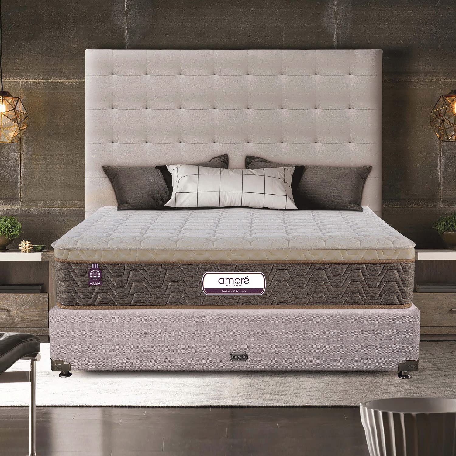 AMORE Medico 8 Inch Eurotop Bonnell Spring & HR Foam Soft Double Size Mattress (72x48x8 Inch) 1