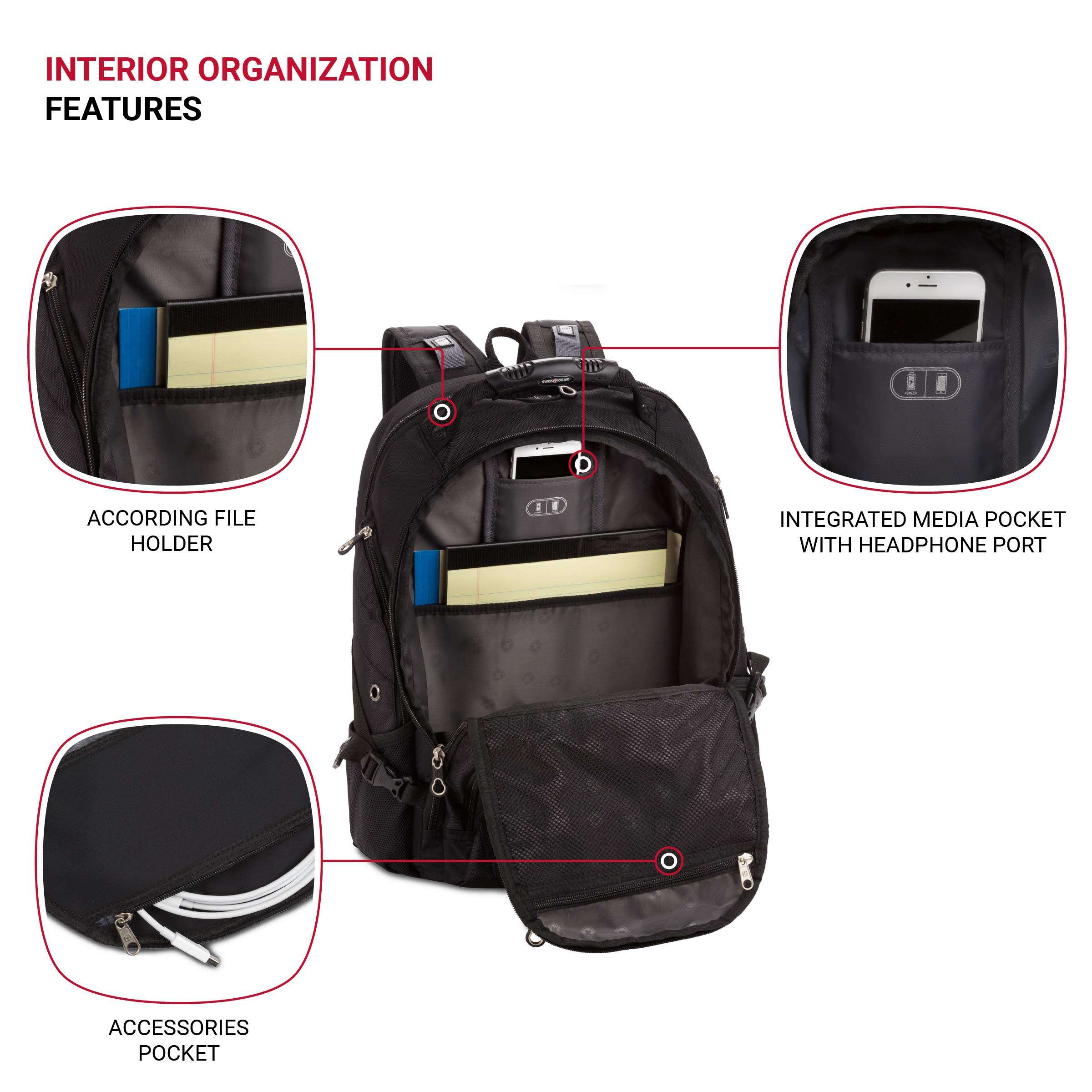 Swiss Gear SA1923 Black TSA Friendly ScanSmart Laptop Backpack - Fits Most 15 Inch Laptops and Tablets 4