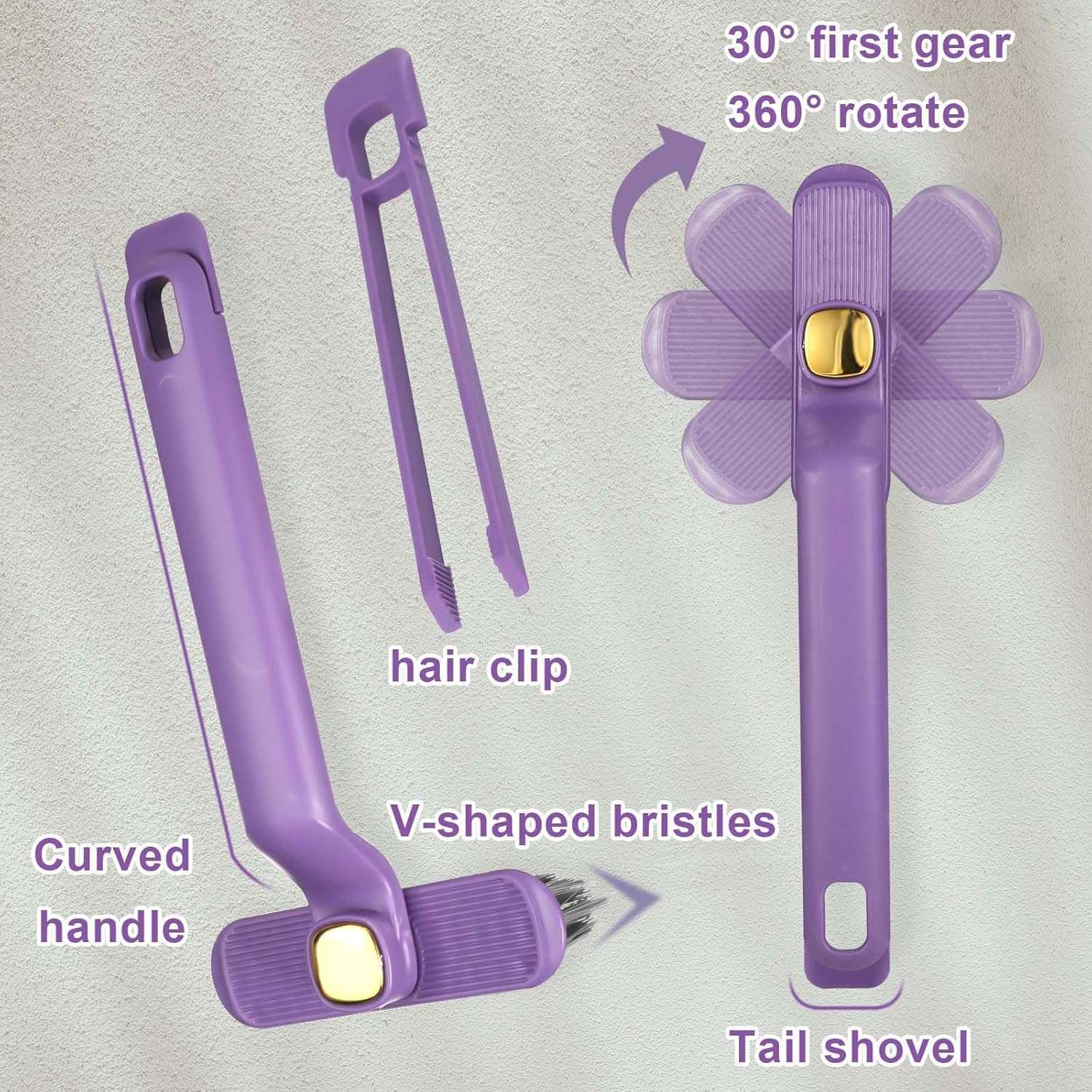 ZAIKRO 360-Degree Rotating Gap Cleaning Brush | Multi-Purpose Crevice Brush for Bathroom, Kitchen Tiles, Window Tracks & Corners | Purple/White 5