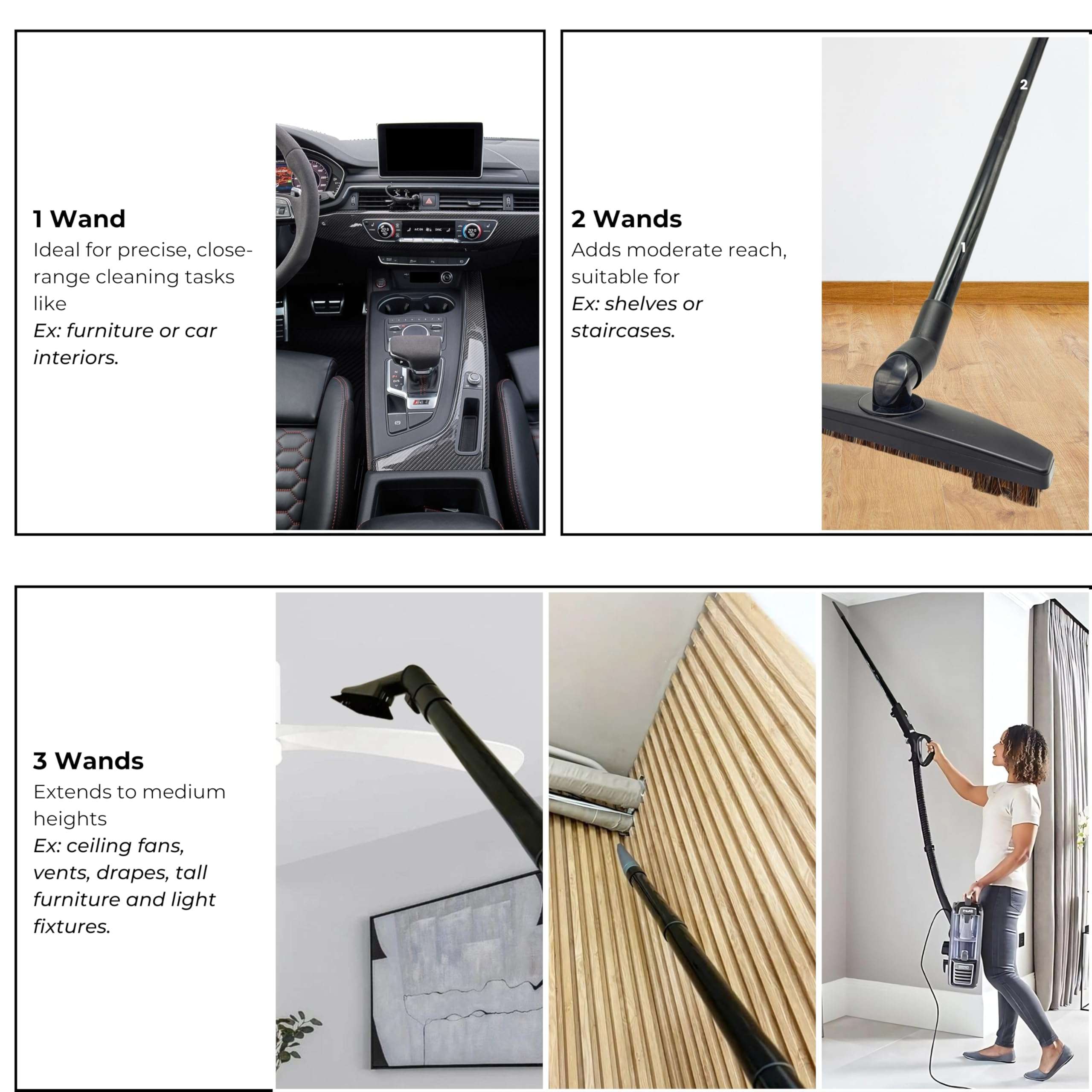 for Shark Vacuums: Hardwood Floor Brush Head, Horsehair Dust Brush Attachment plus Vacuum Extension Wands (for Shark Rocket HV300 HV301 HV322 HV320 & UV725, UV900 & Rotator NV500 NV501) 6