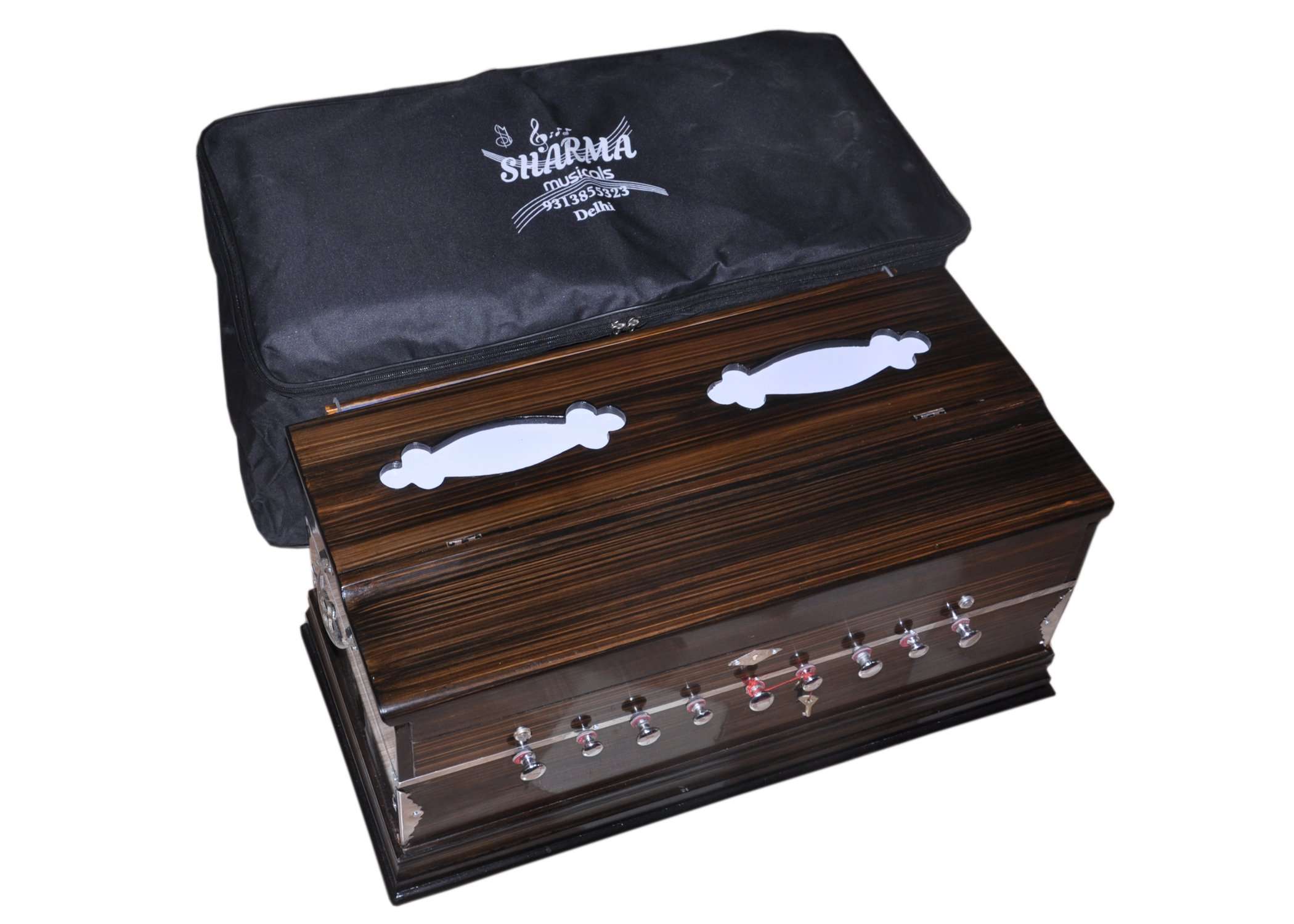 SHARMA MUSICAL STORE® Double Bellow 42 Keys Bass Reed Linden Wood Harmonium 4