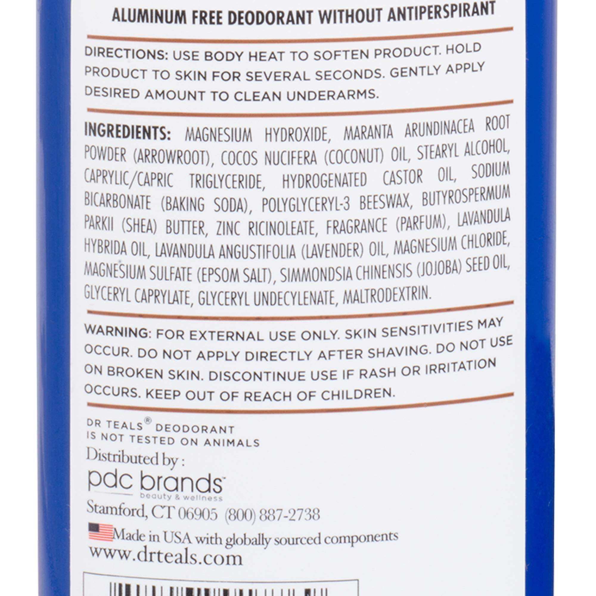 Dr Teal's Aluminum Free Deodorant Stick For Unisex Magnesium + Coconut Oil & Essential Oils, 75g | Paraben & Phthalate Free Roll On for Odour Protection & Absorbs Wetness 4