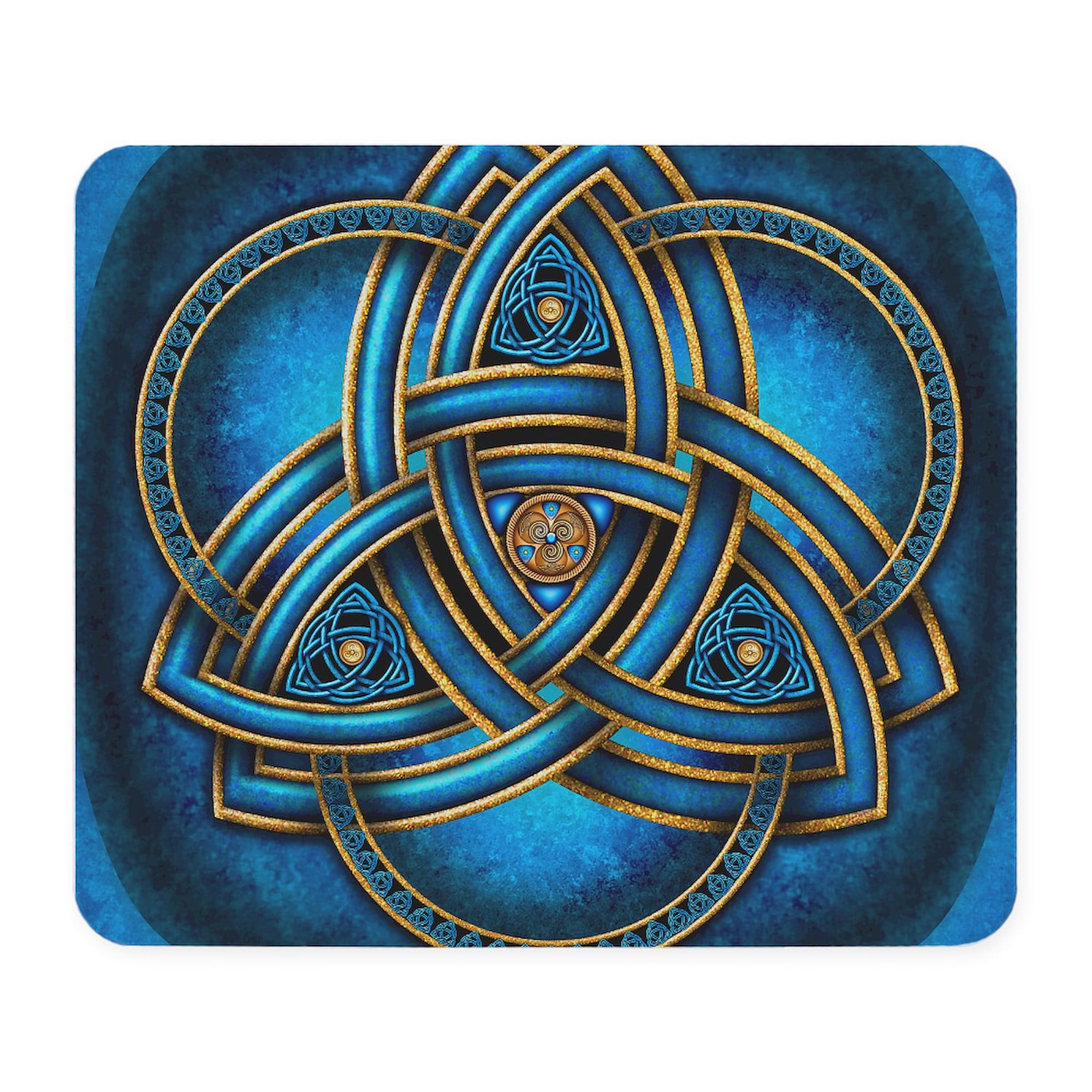 CafePress Blue Celtic Triquetra Mousepad Non-Slip Rubber Gaming Mousepad