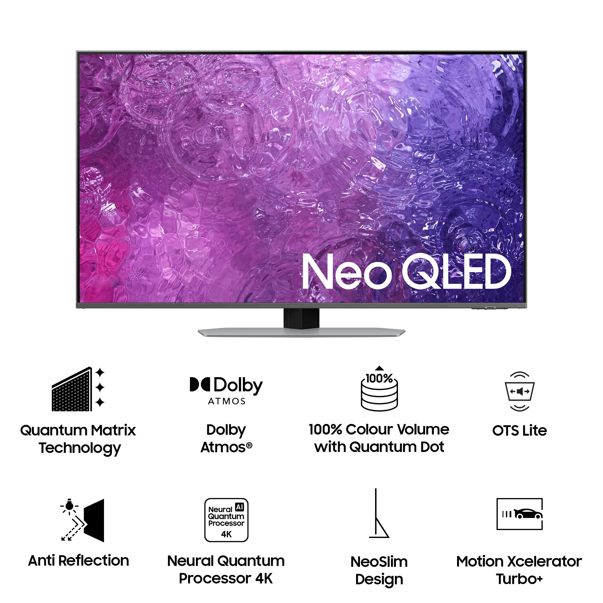 Samsung 214 cm (85 inches) 4K Ultra HD Smart Neo QLED TV QA85QN90CAKXXL (Carbon Silver) 2