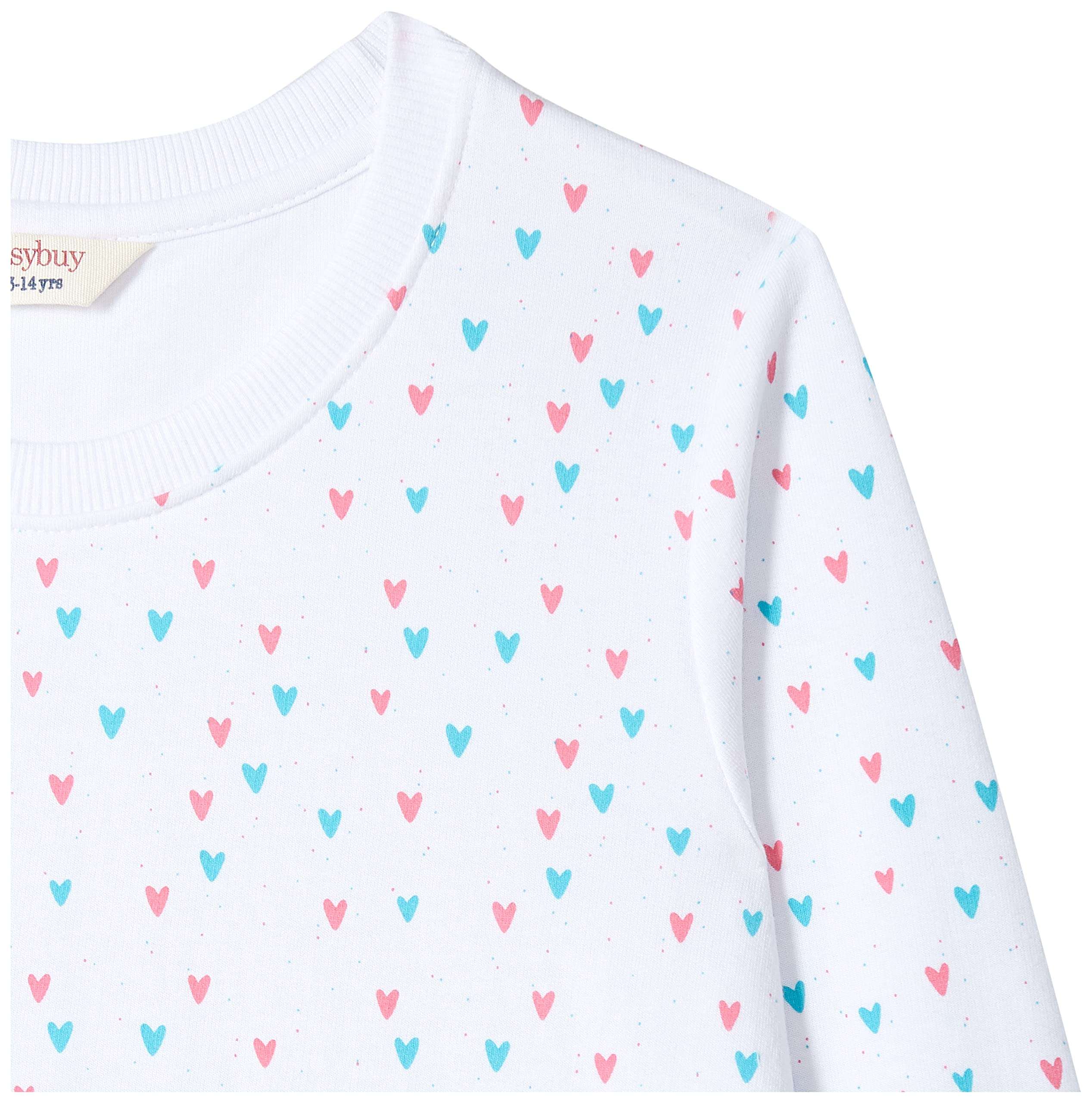 Easybuy Girls Cotton Crew Neck Sweatshirt AU21DM13GY-WHITE-10Y 3