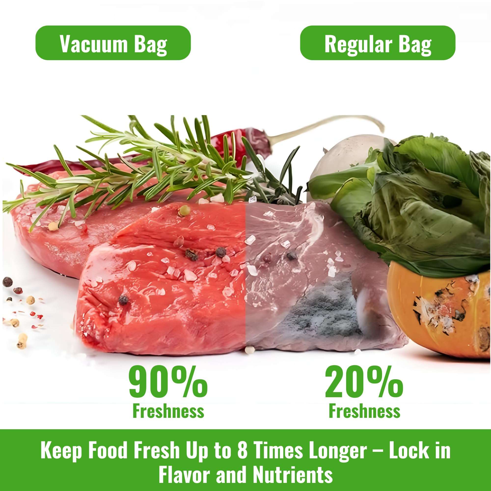 Vacuum sealer rolls 11 x 20 feet and 8 x 20 feet, 6 pack commercial grade food storage bag 4