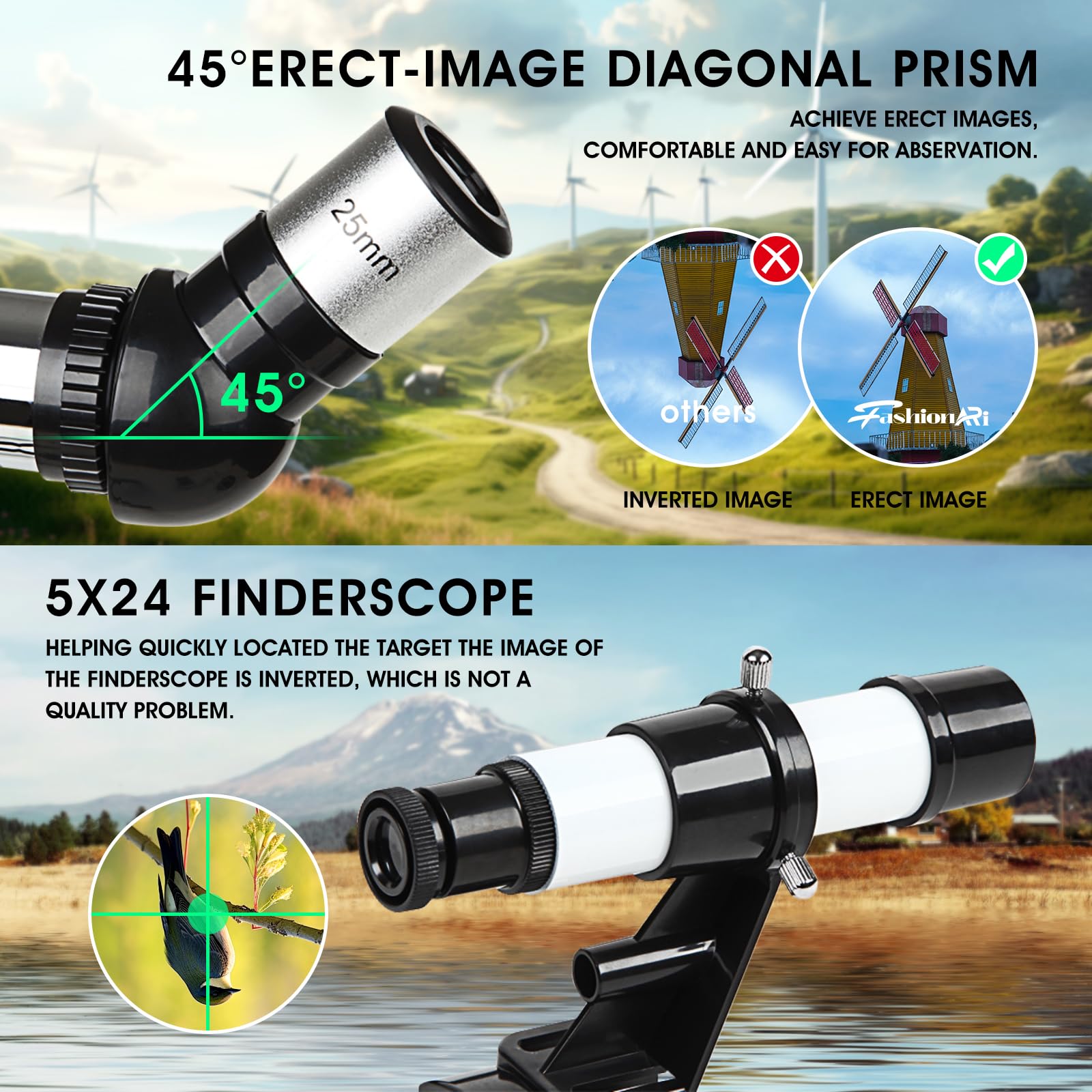 Telescope for Kids Adults Beginners,70mm Aperture 400mm Focal Length Telescopio for Astronomy, Multi Coated Travel Refractor Astronomical Telescopes with Wireless Remote 6