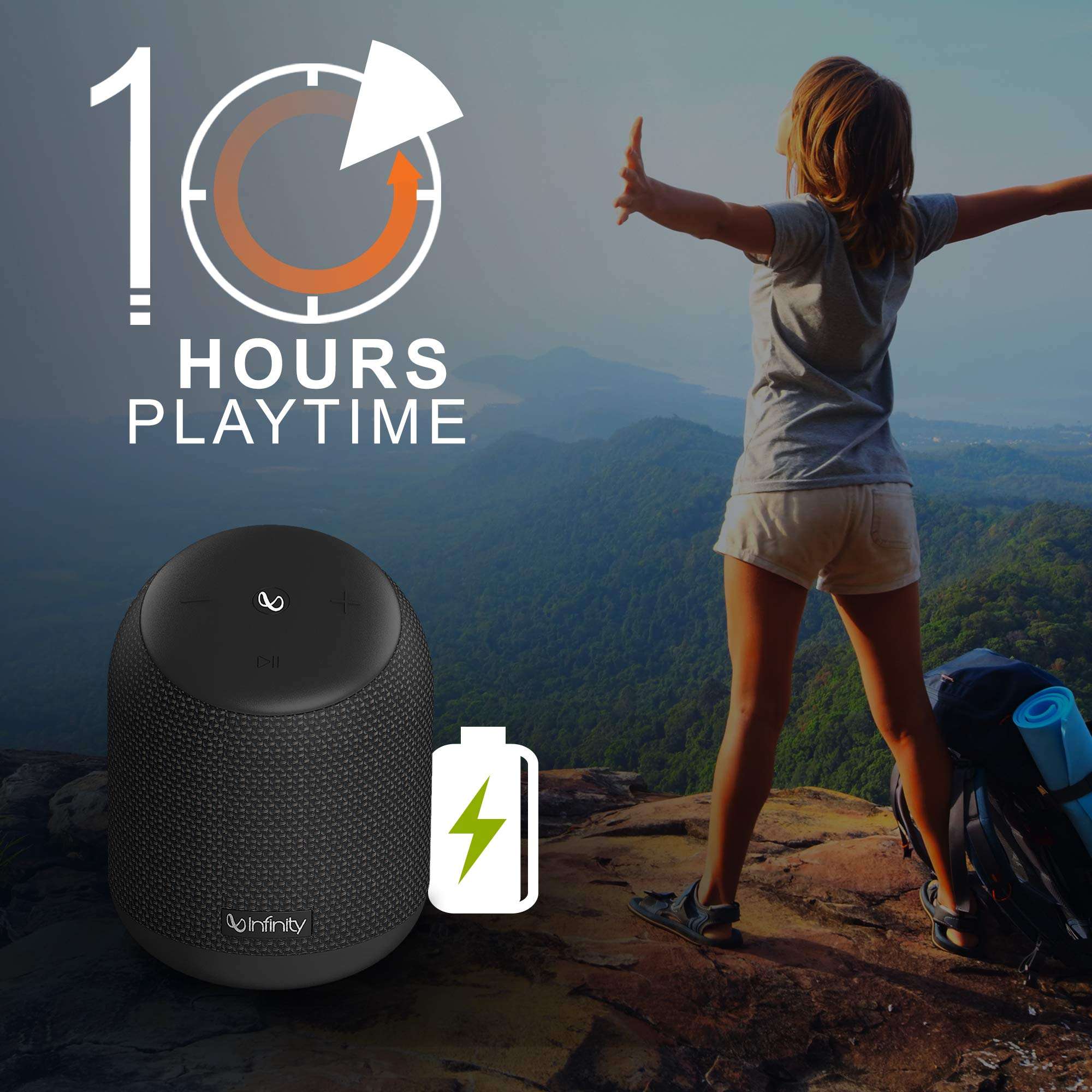 Infinity by Harman Fuze 200 Dual EQ Deep Bass 15W Portable Waterproof Wireless Speaker (Charcoal Black) 4