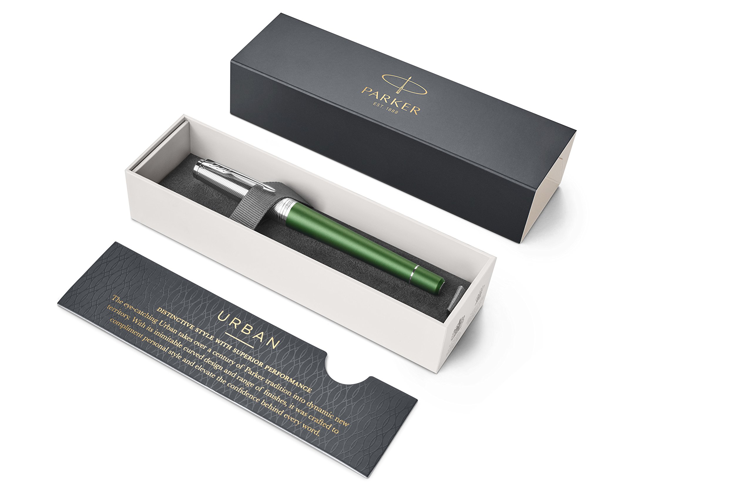 Parker Urban Rollerball Pen, Premium Green with Fine Point Black Ink Refill (1931618) 3