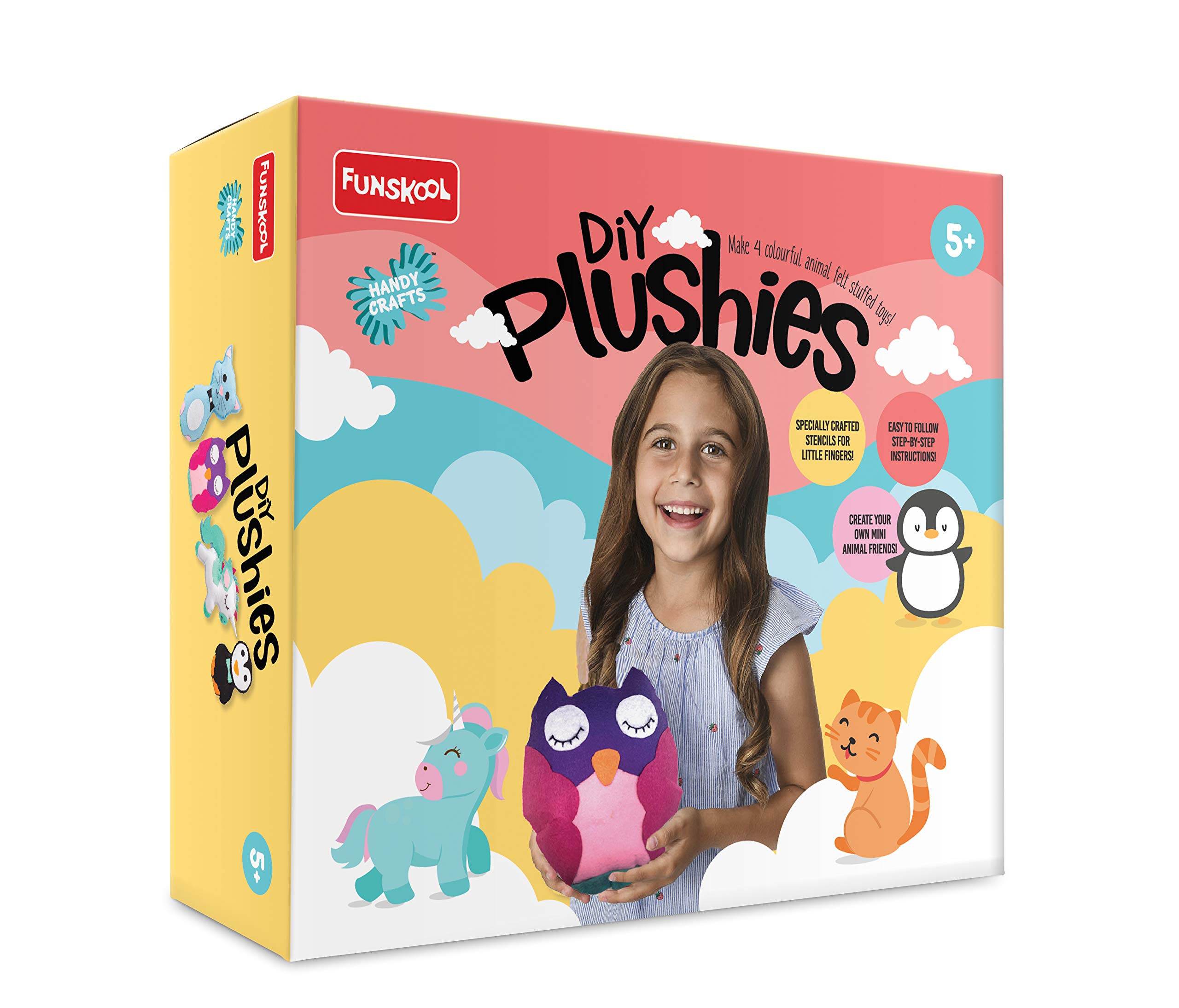 Handycrafts - DIY Plushies, Soft Toy Maker, Make Your own Stuffed Animal & Funskool Games - Topple, Strategy Balancing and Skill Game, Stack 5 in a Row - Multicolor 3