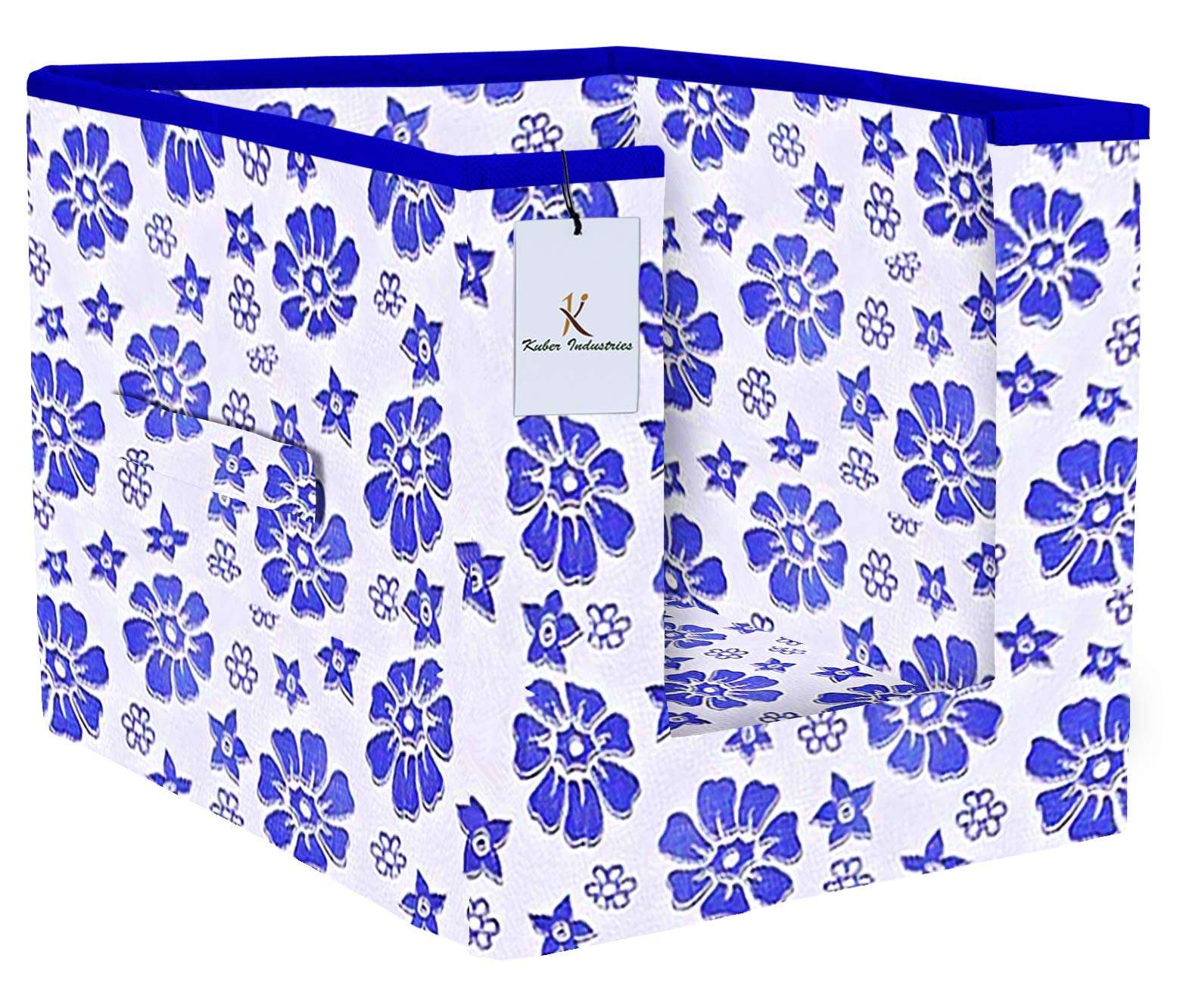 Kuber Industries Exclusive Flower Printed Non Woven Shirt Stacker Cloth Organizer for Storage, (Royal Blue) - CTLTC35004 -CTLTC38947 3