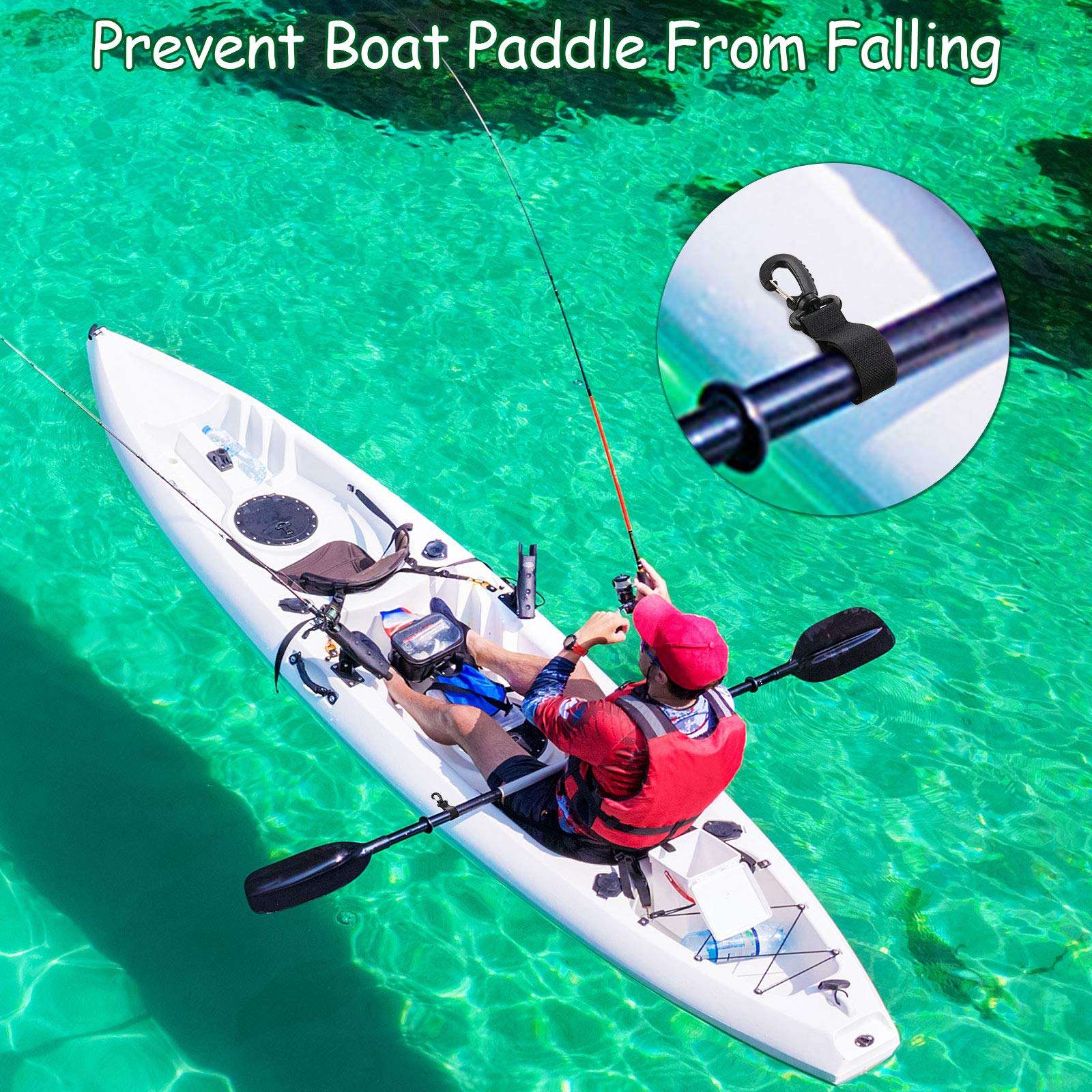 Skylety 6 Pieces Boat Paddle Clip Kayak Paddle Keeper Kayak Paddle Storage Holder Kayak Oar Clip Kayak Canoe Boat Paddle Accessories (Not Include D Ring Patch) 4