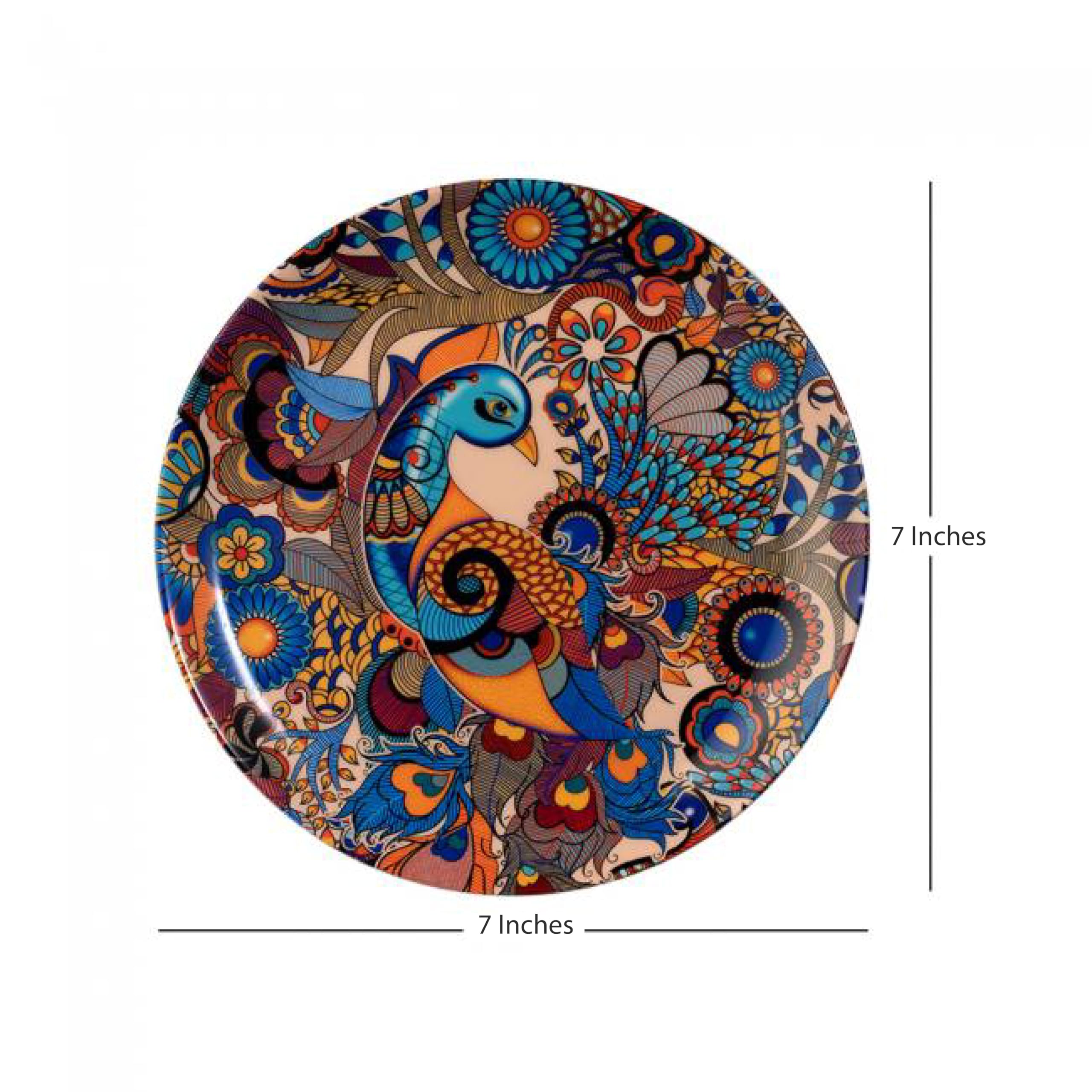 KOLOROBIA Decorative Wall Plate|Stand & Metal Hook| Peacock Admiration |Hanging Wall Plate| 7inch |Gift Box Packaging |Ceramic Wall Plate for Wall Décor I Home Décor I Living Room I Office 6