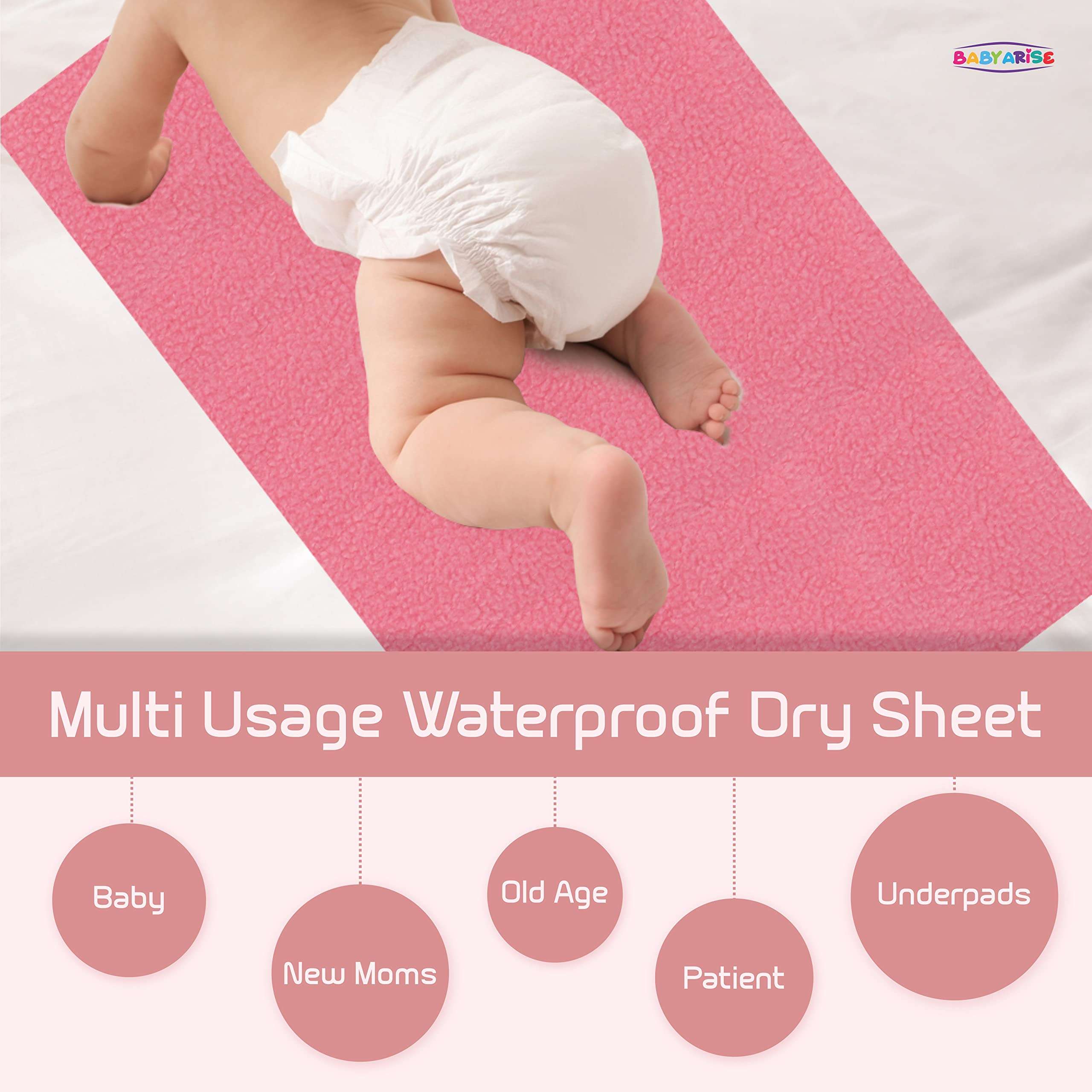BABY ARISE Quick Dry Sheet,Bed Protector 100% Waterproof Bed Protector Baby Care Dry Sheet- Large | (140cm x 100cm)-Sky Blue 6