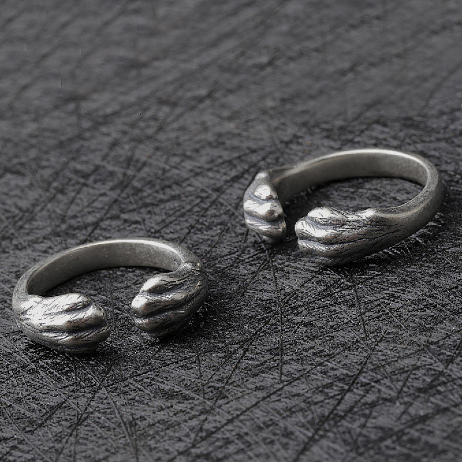 DELURA Adjustable ringss for Men and Women, Sterling Silver Cartoon Cute Cat Claw Rings 5