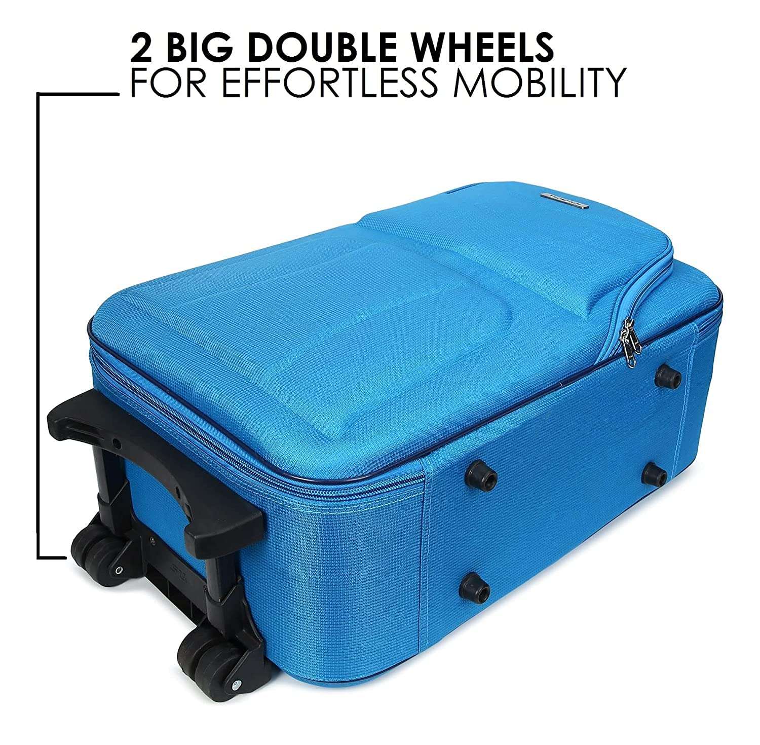 New Jersey Travellers Scottish Model Polyester Soft-Side 55cm Small Cabin 2 Wheels Luggage Trolley Bag with Spinner Wheels (Small, Green) 3