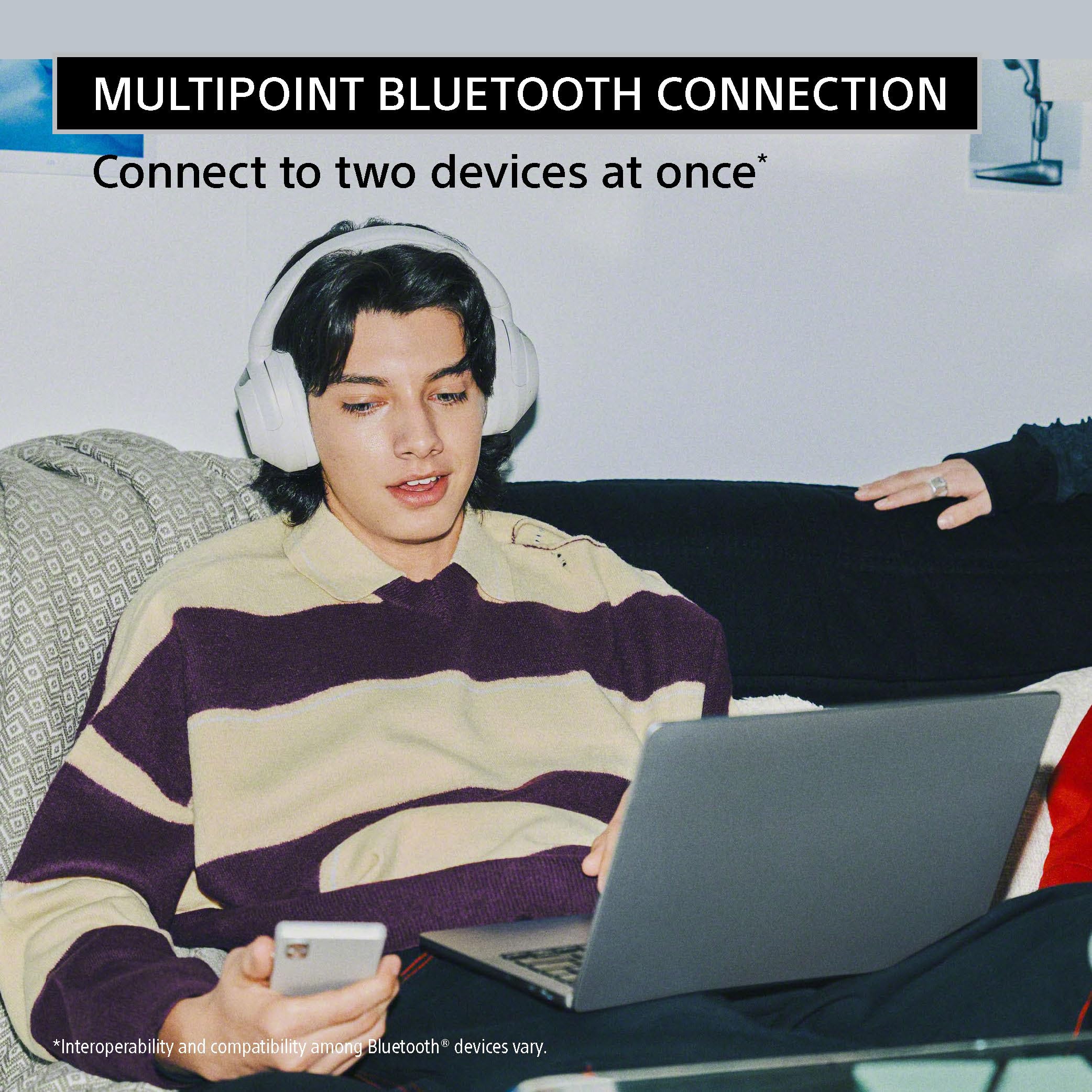 Sony ULT WEAR Headphones WH-ULT900N with Massive Bass,Noise Cancelling,30Hrs Battery,10 Min Charge=5Hrs Playback,360 Reality Audio,Wind Noise Reduction,Multipoint Connect,Quick Access,Fast Pair-White 4