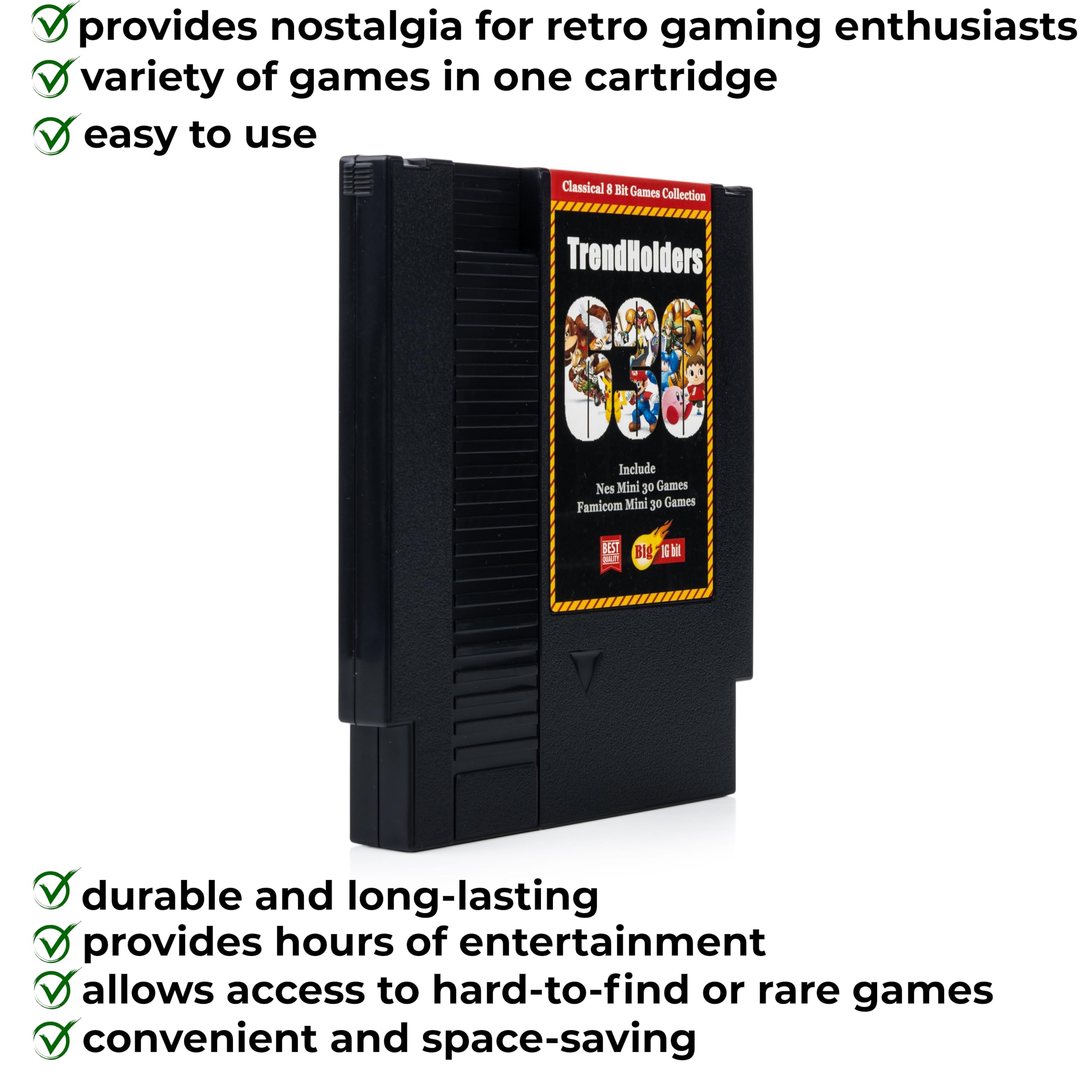 630 in 1 Classic Collection - NES Mini and Famicom Mini Games + 600 Classic NES Multicart Game Cartridge for 8 bit 72 pin 5