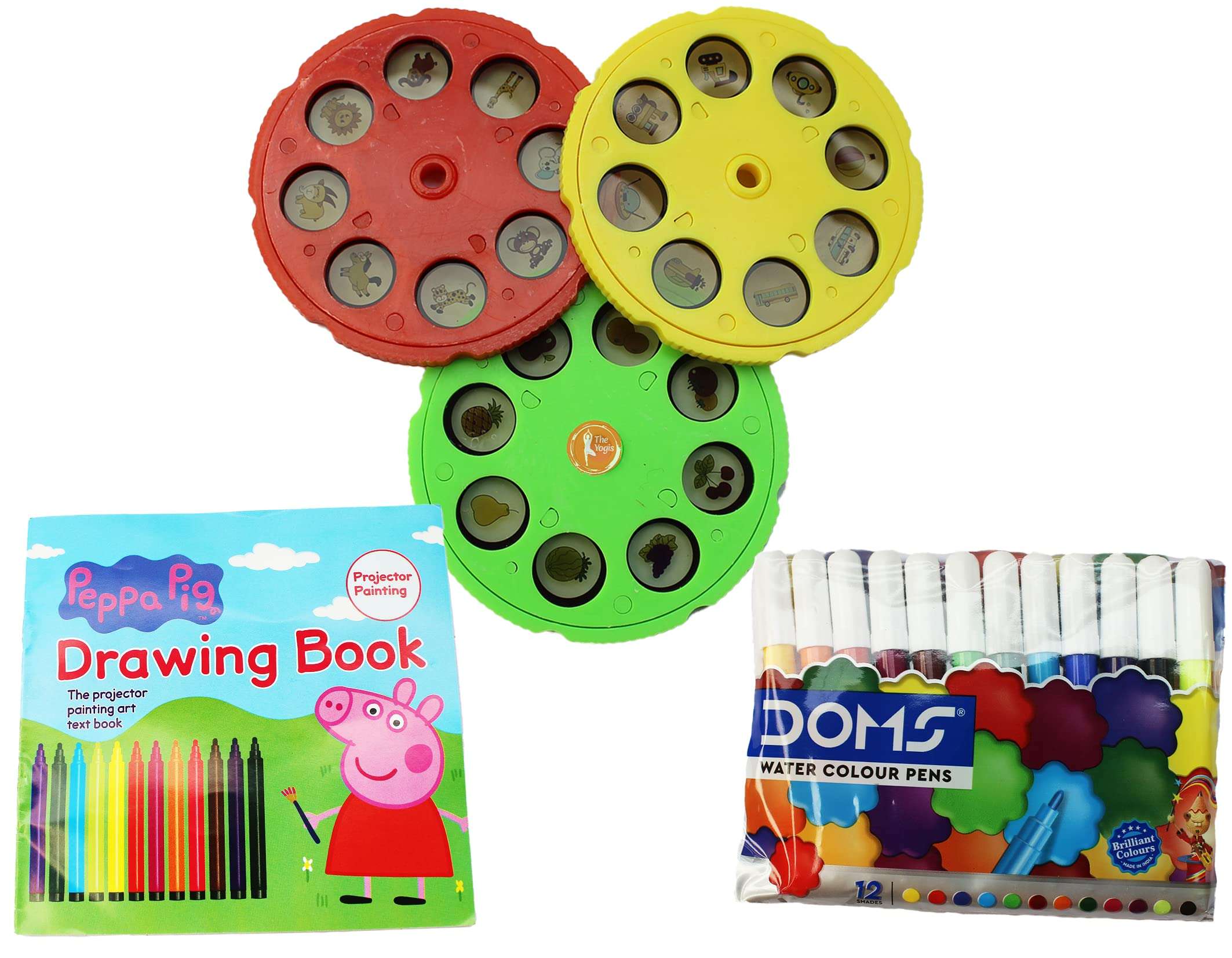 OKO Peppa Pig Child Learning Desk with Smart Projector02, Painting Drawing Set Best Gift for Kids Under Age 2 3 4 5 & 6 Years and Peppa Pig Family Set of -4 5