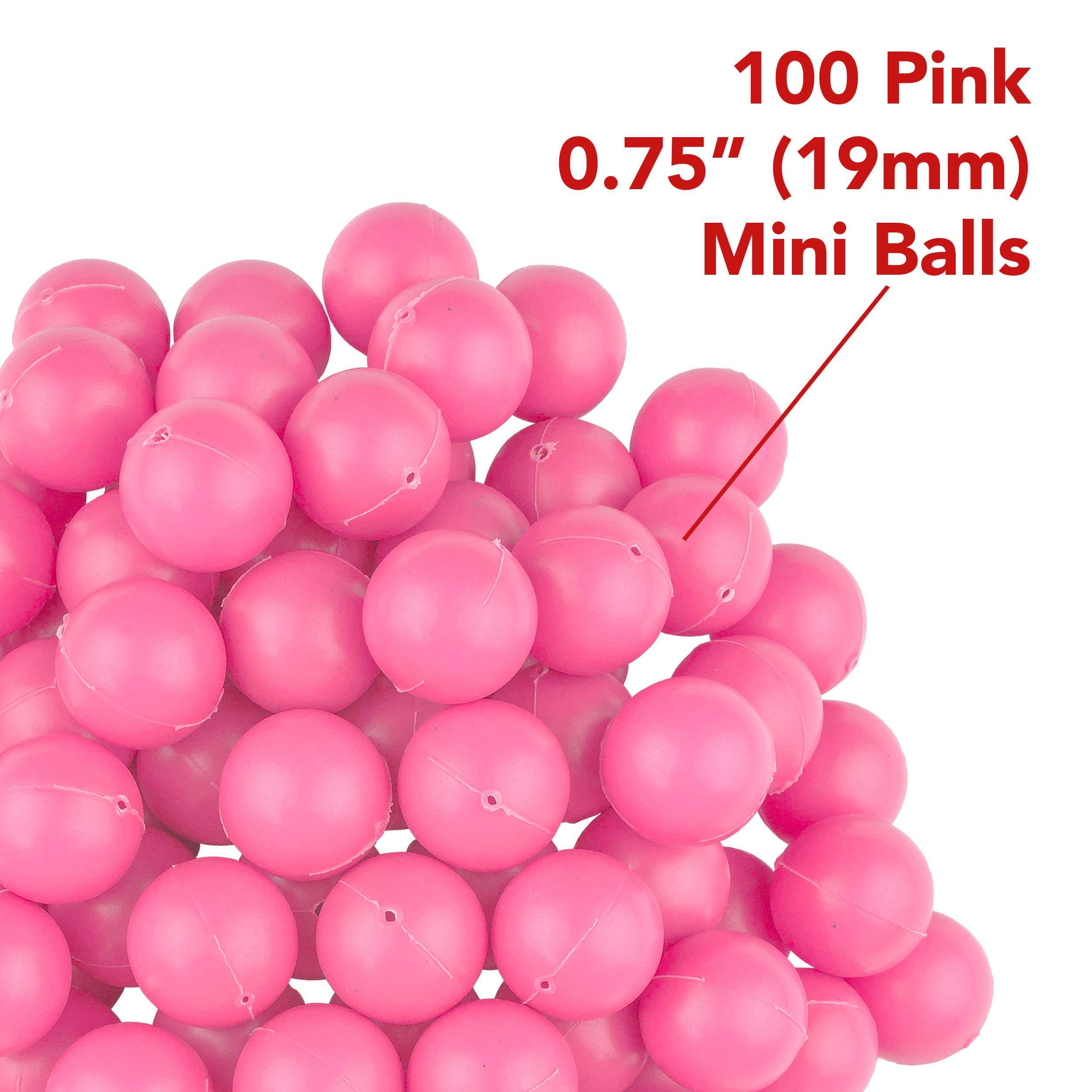 Fairly Odd Novelties 3/4" Mini Ping Pong/Table Tennis/Beer Pong Round Balls (100 Pack), 19mm, Pink 3