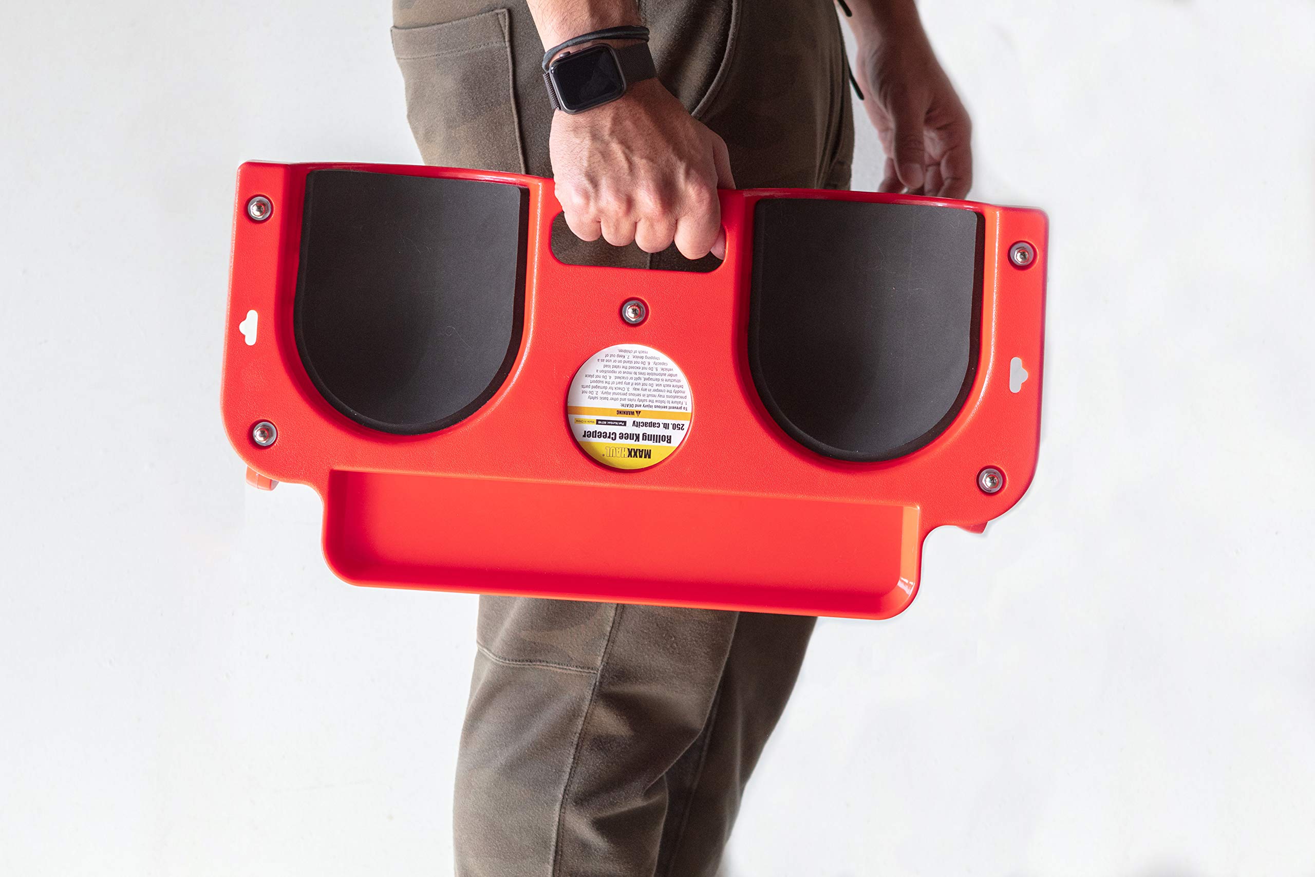 MaxWorks MaxxHaul 80748 Rolling Knee Creeper/Pads ABS High-Impact Frame, 5 Swivel Castors, Tool Tray Holder, multi-color, Small 6