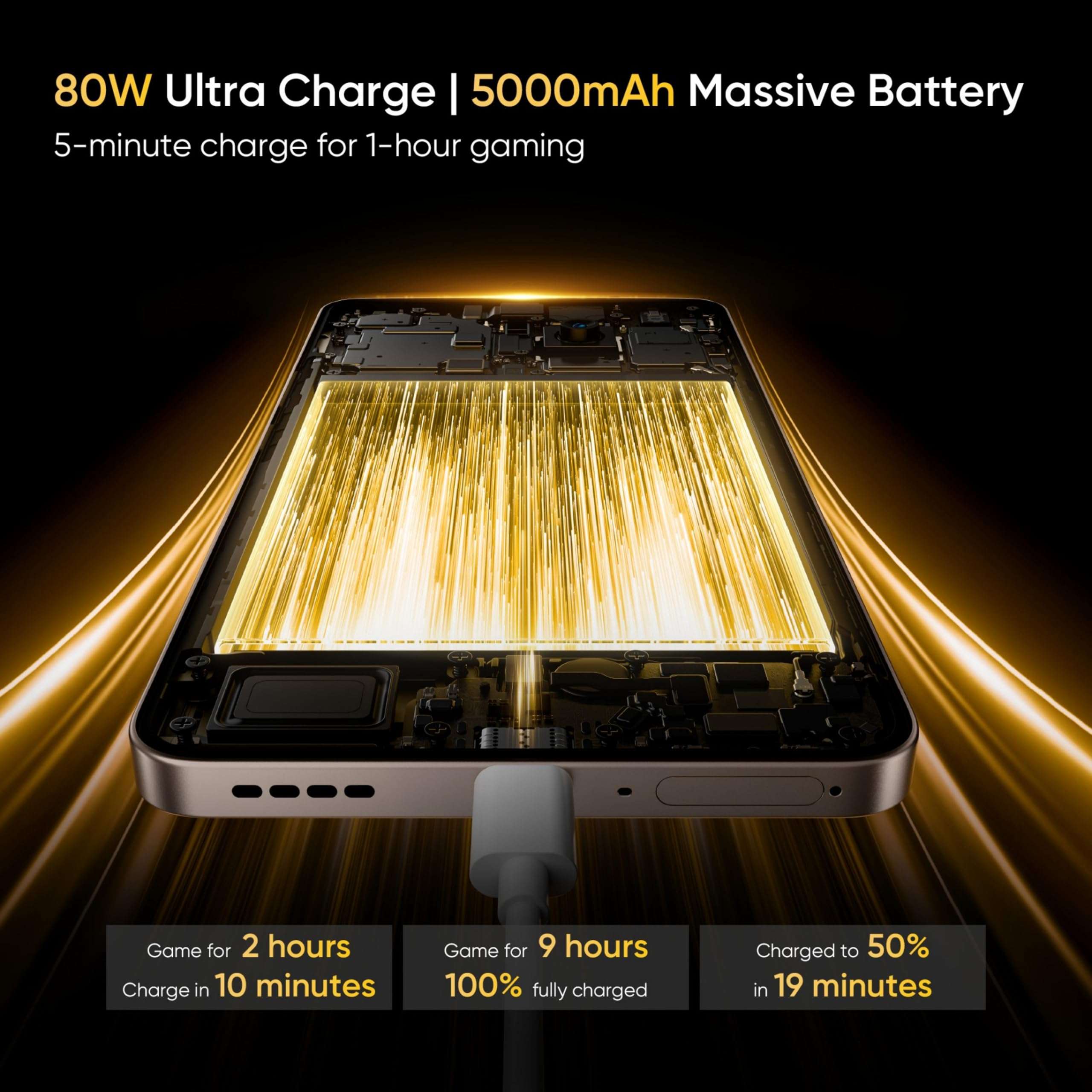 realme 13+ 5G (Victory Gold, 8GB RAM, 256GB Storage) | Expandable Upto 2TB | Up to 18GB Dynamic RAM | 50MP AI Dual Camera | 6.67" AMOLED Display | 80W Ultra Charging DAK | Dimensity 7300E Processor 5