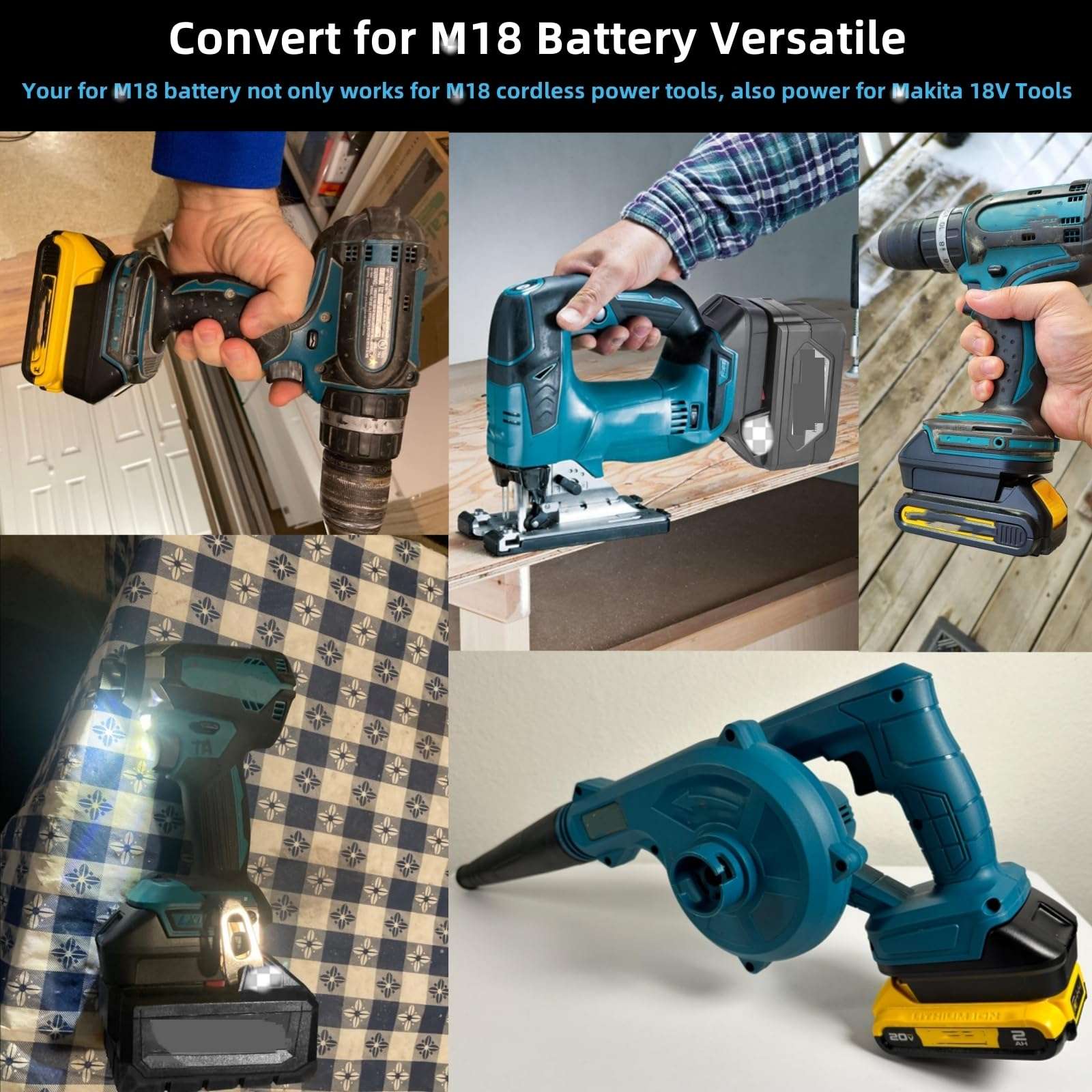 for Milwaukee to for Makita Battery Adapter (for M18 Battery Work for Makita 18V Tool) 6