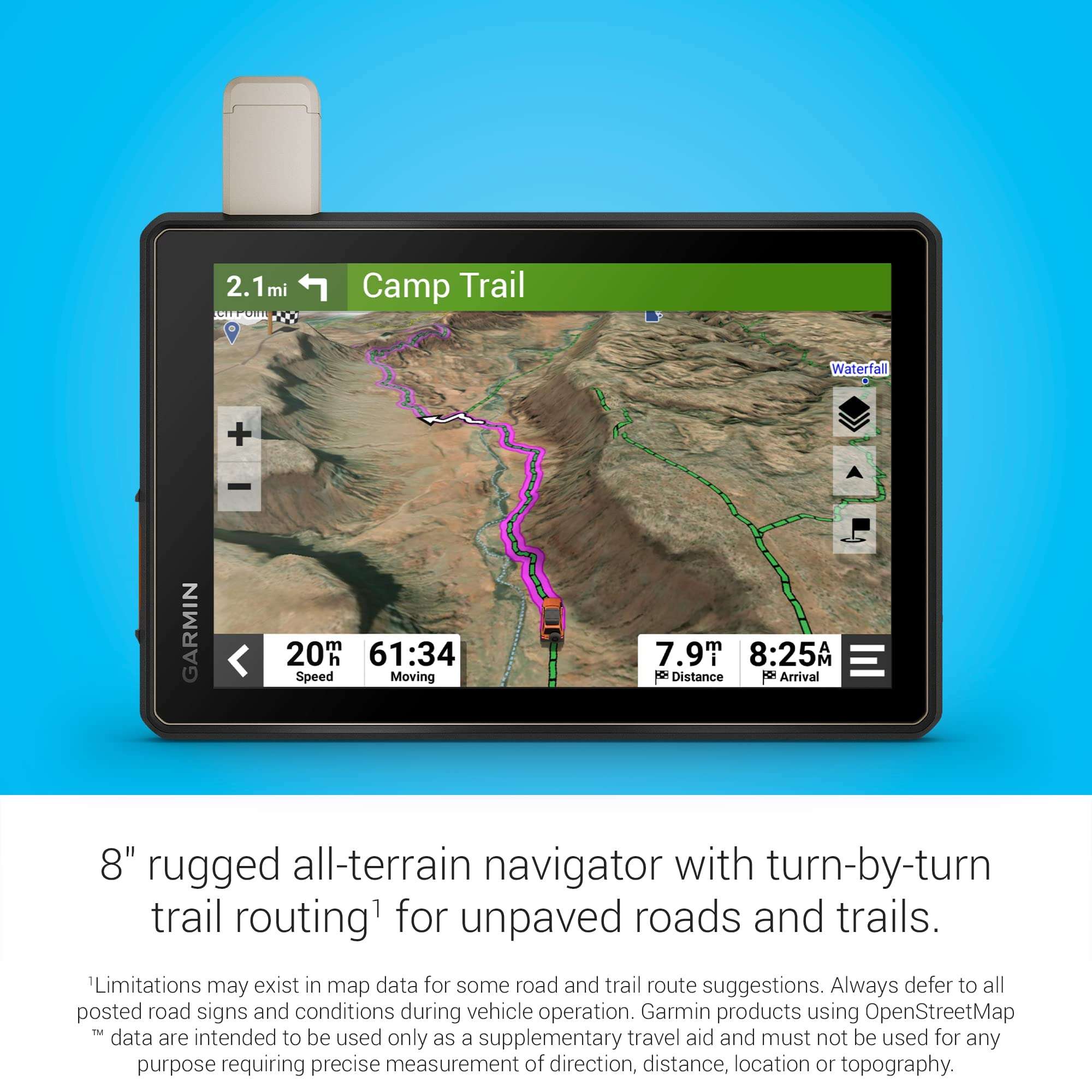 Garmin Tread Overland, All-Terrain 8" GPS Navigator with Built in Mapping and Signature Series Cloth 5