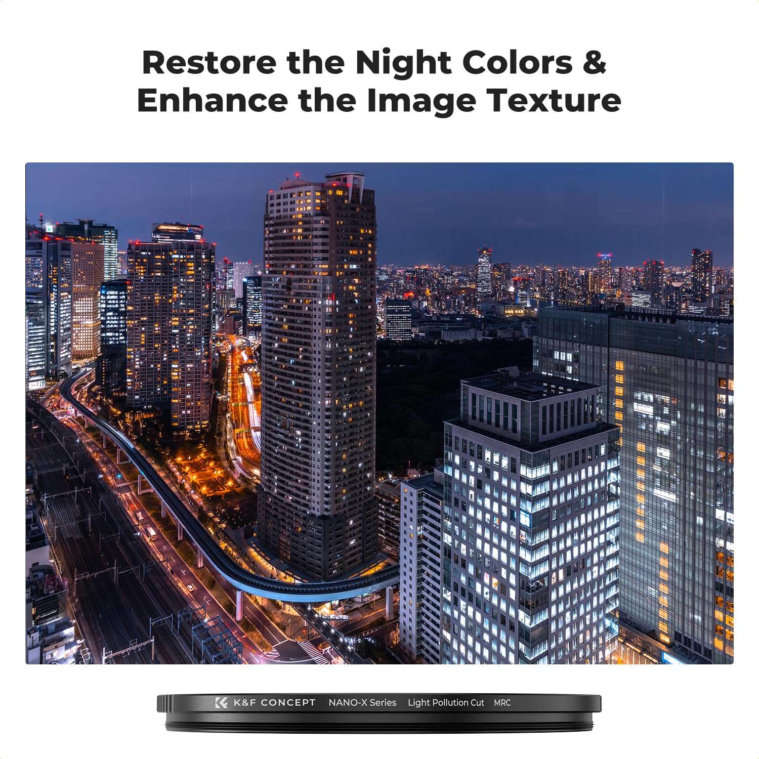 K&F CONCEPT 49mm Clear Natural Night Filter 28 Multi-Layer Coatings Light Pollution Reduction Filter for Night City Sky Star Shots, No Color Cast (Nano-X Series) 4