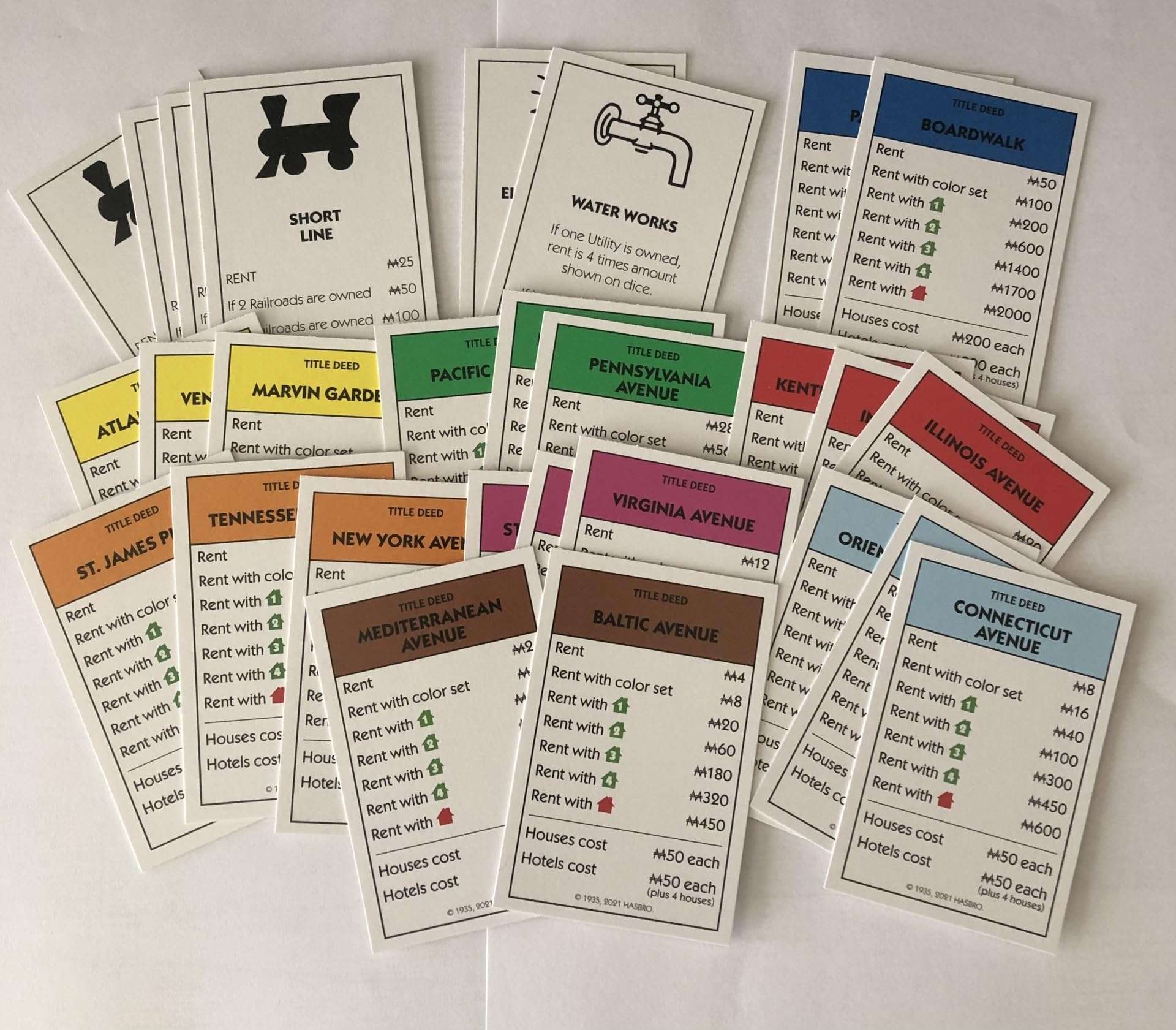 Hasbro Monopoly Card Pack (Deeds/Titles, Chance, Community Chest) - New Monopoly Currency Symbol 2