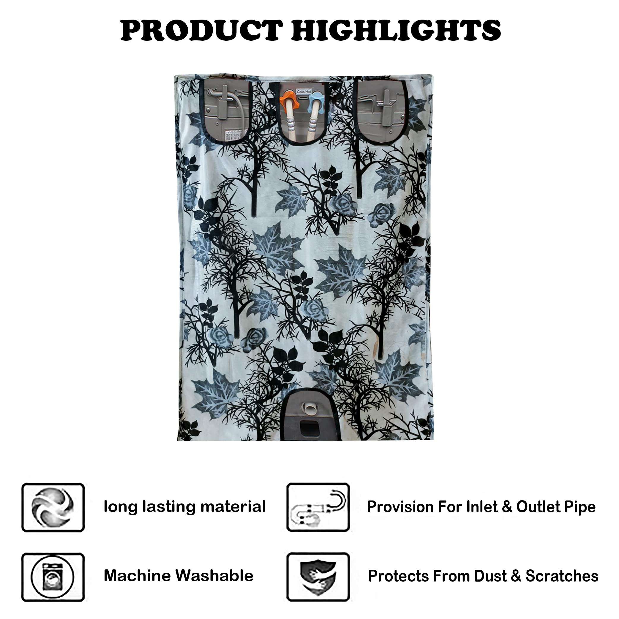 KANUSHI Industries® Microwave/Oven Top Cover + 1 Pc Top Load Fully Automatic Washing Machine Cover + 1 Pc Fridge/Refrigerator Top Cover(MICRO+FRI+W.M-FULLY-BLACK-SHUB) 6