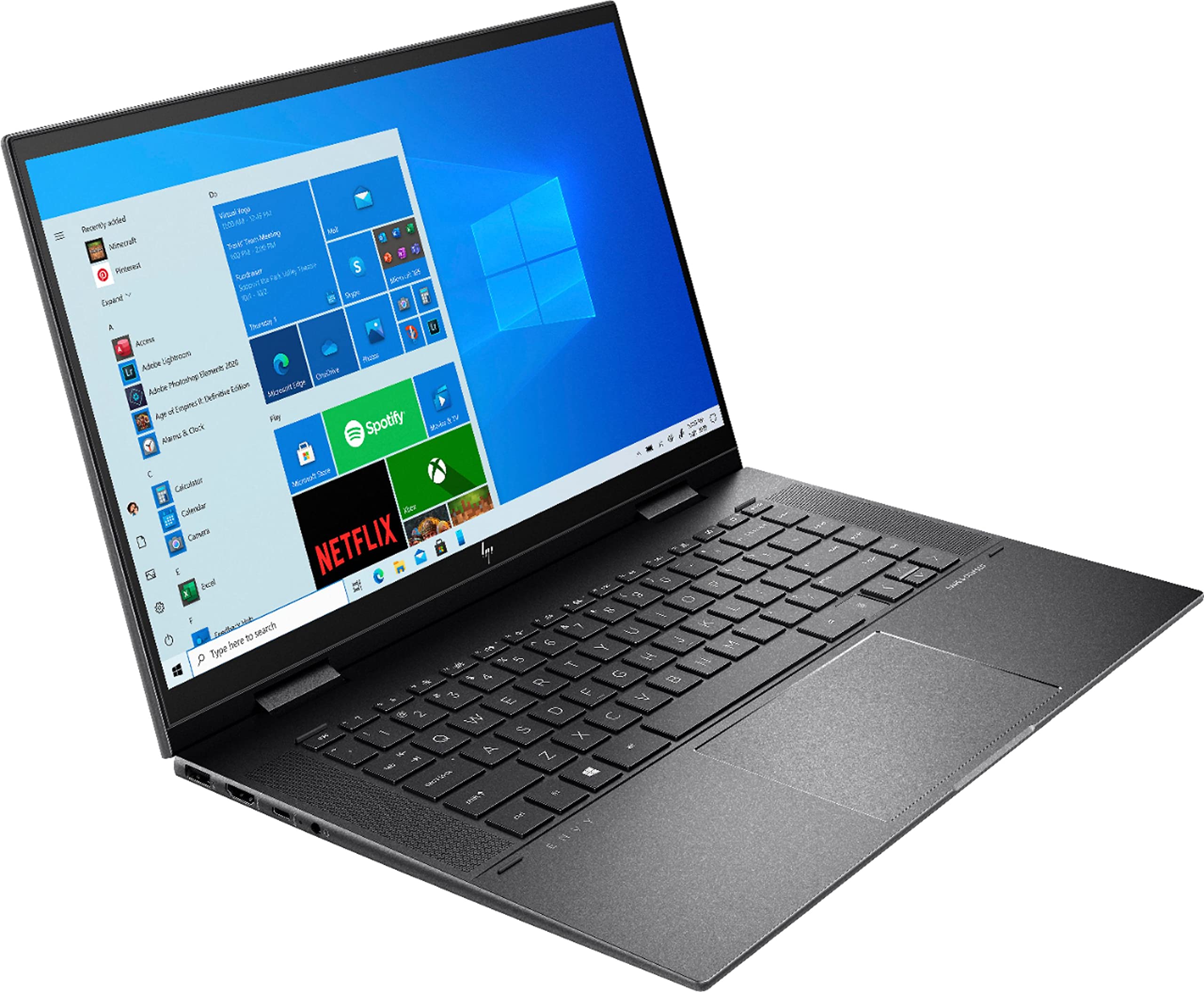 2022 HP Envy 2-in-1 Laptop 15.6 inch FHD Touchscreen 8-Core AMD Ryzen 7 5825U Radeon Graphics 32GB DDR4 2TB NVMe SSD WI-FI 6 Windows 10 Home Fingerprint Backlit Keyboard w/ RTZK 32GB USB Drive 3