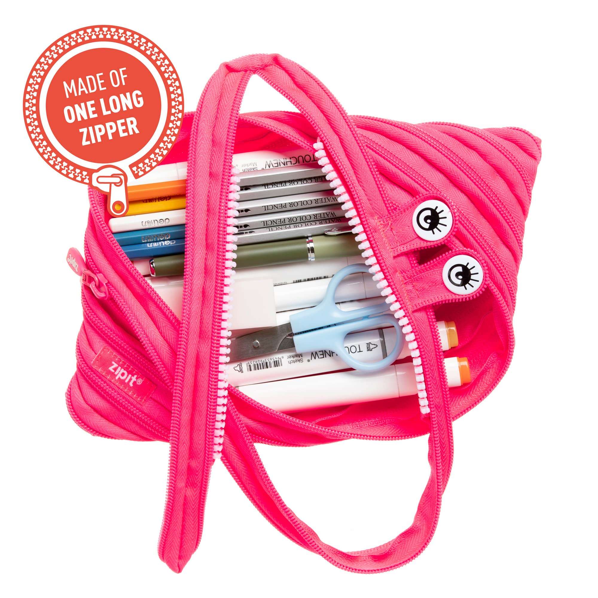 ZIPIT Monster Jumbo Pencil Case, Pink 2