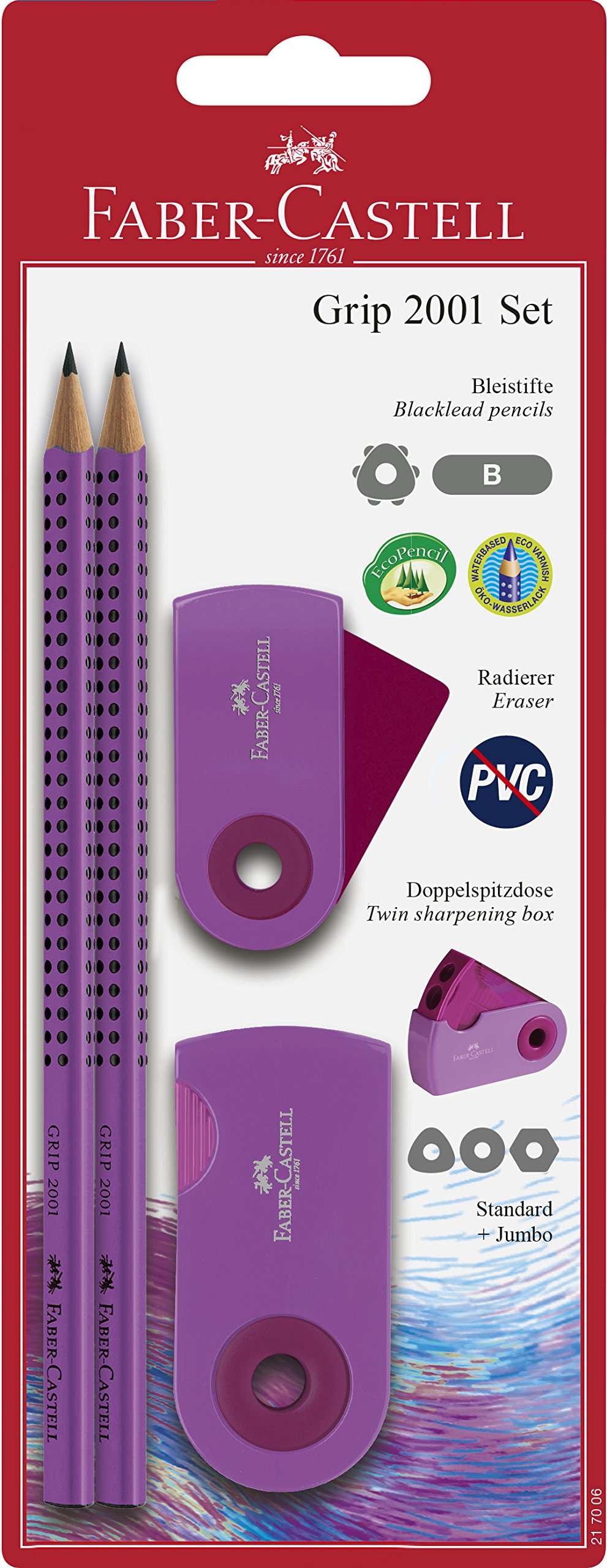 Faber-Castell 217006 Grip 2001 Pencil Set - Purple 1