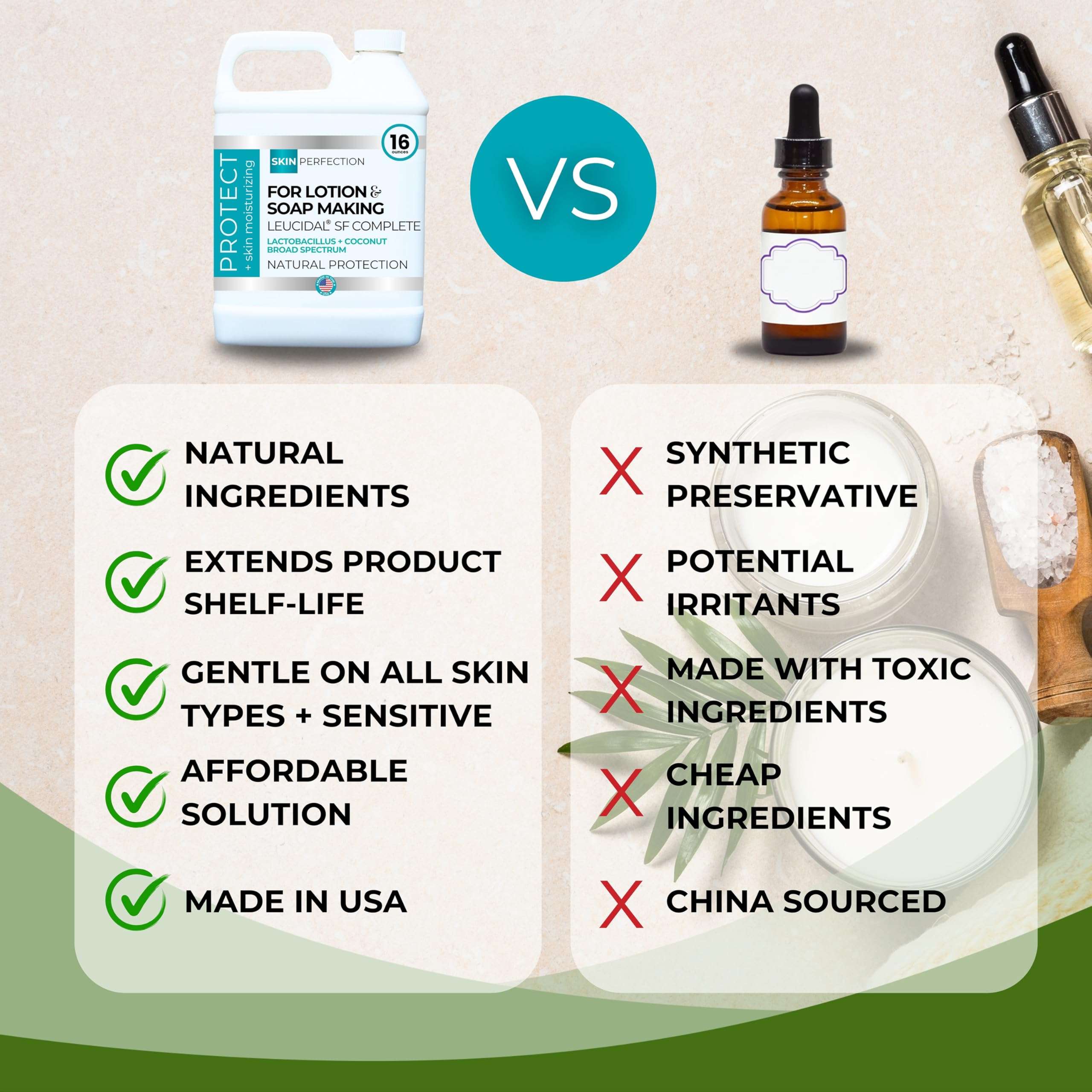 Skin Perfection Leucidal SF Complete Advanced Protection Natural Preservative Alternative Lactobacillus Coconut Soap, Skincare, Cosmetics, and Lotion Making 16 ounce 5