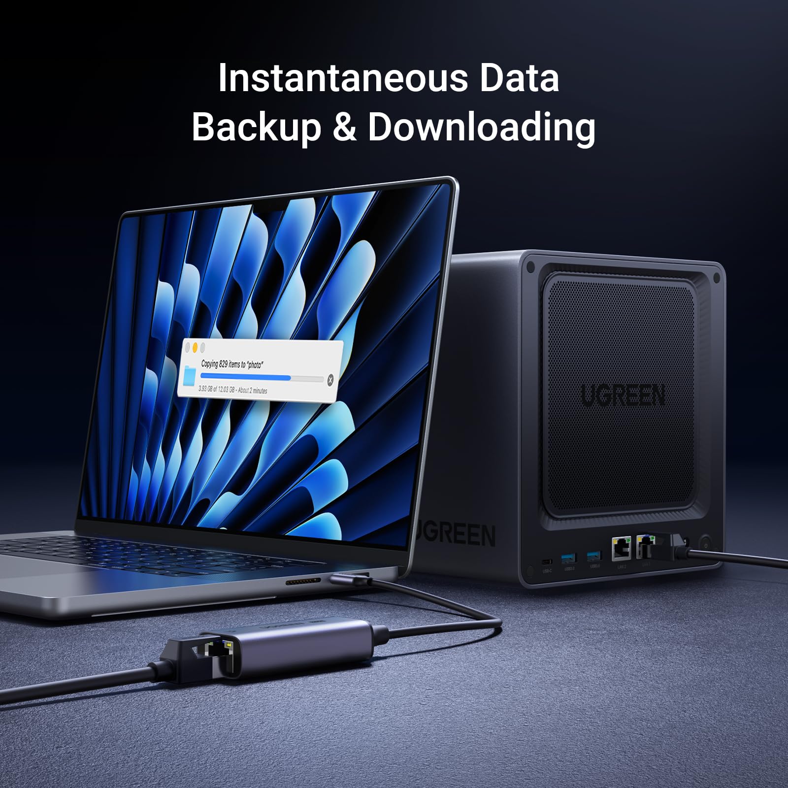 UGREEN USB C to Ethernet Adapter 2.5Gb Bundle with USB to Ethernet Adapter 1Gb 5