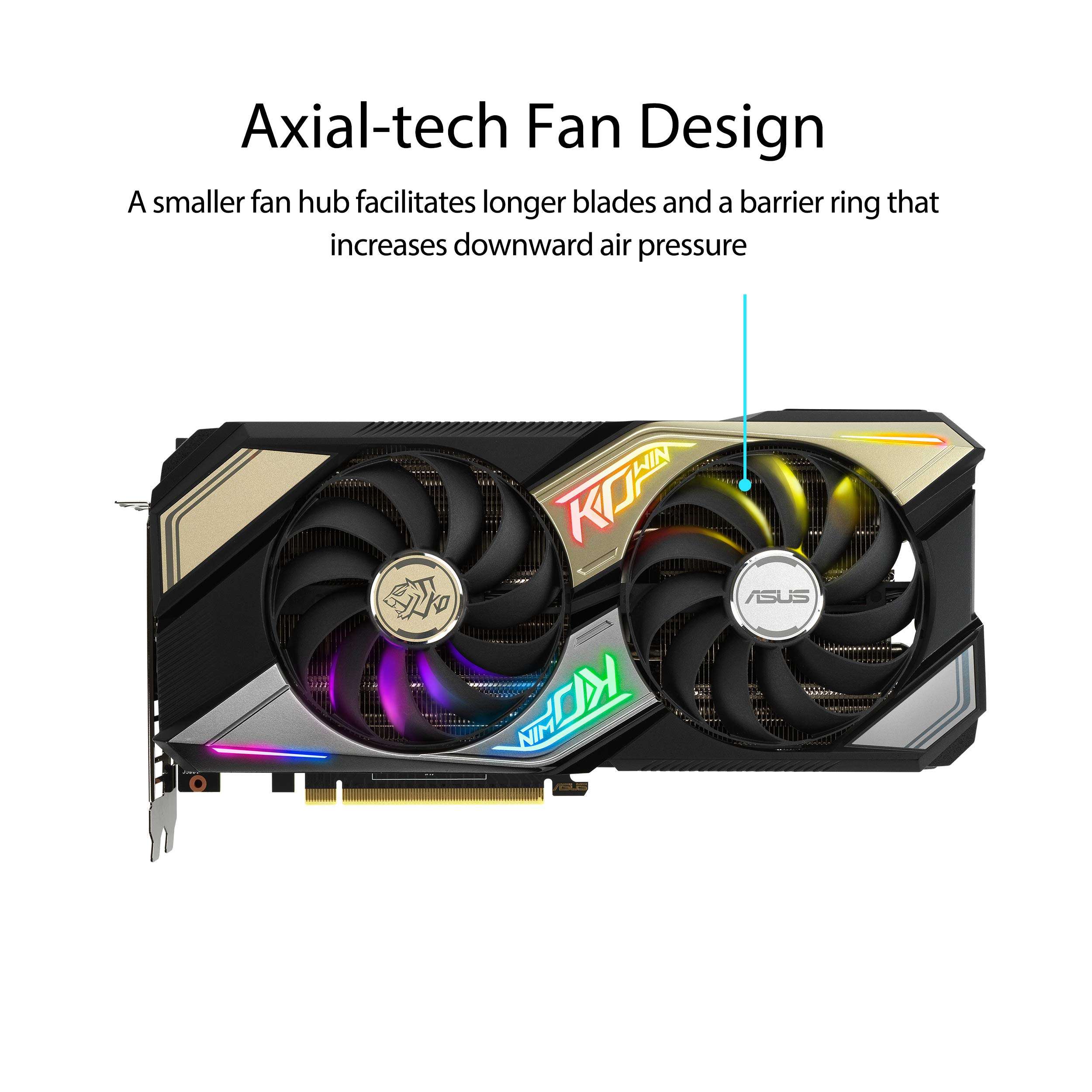 ASUS KO NVIDIA GeForce RTX 3070 OC Edition 8GB GDDR6 Gaming Graphics Card (PCIe 4.0, 8GB GDDR6 Memory, HDMI 2.1, DisplayPort 1.4a, Axial-tech Fan Design, 0dB Technology, Enduring capacitors) 2