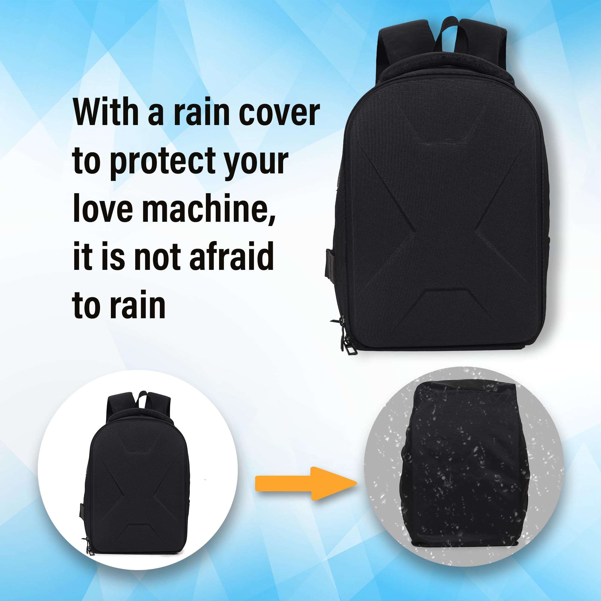 Unigear HardShell Professional Camera Backpack Bag for DSLR/SLR Mirrorless Camera, Photography Backpack for Men Women Photographers, Compatible with Canon Nikon Sony Digital Lens (Black) 5