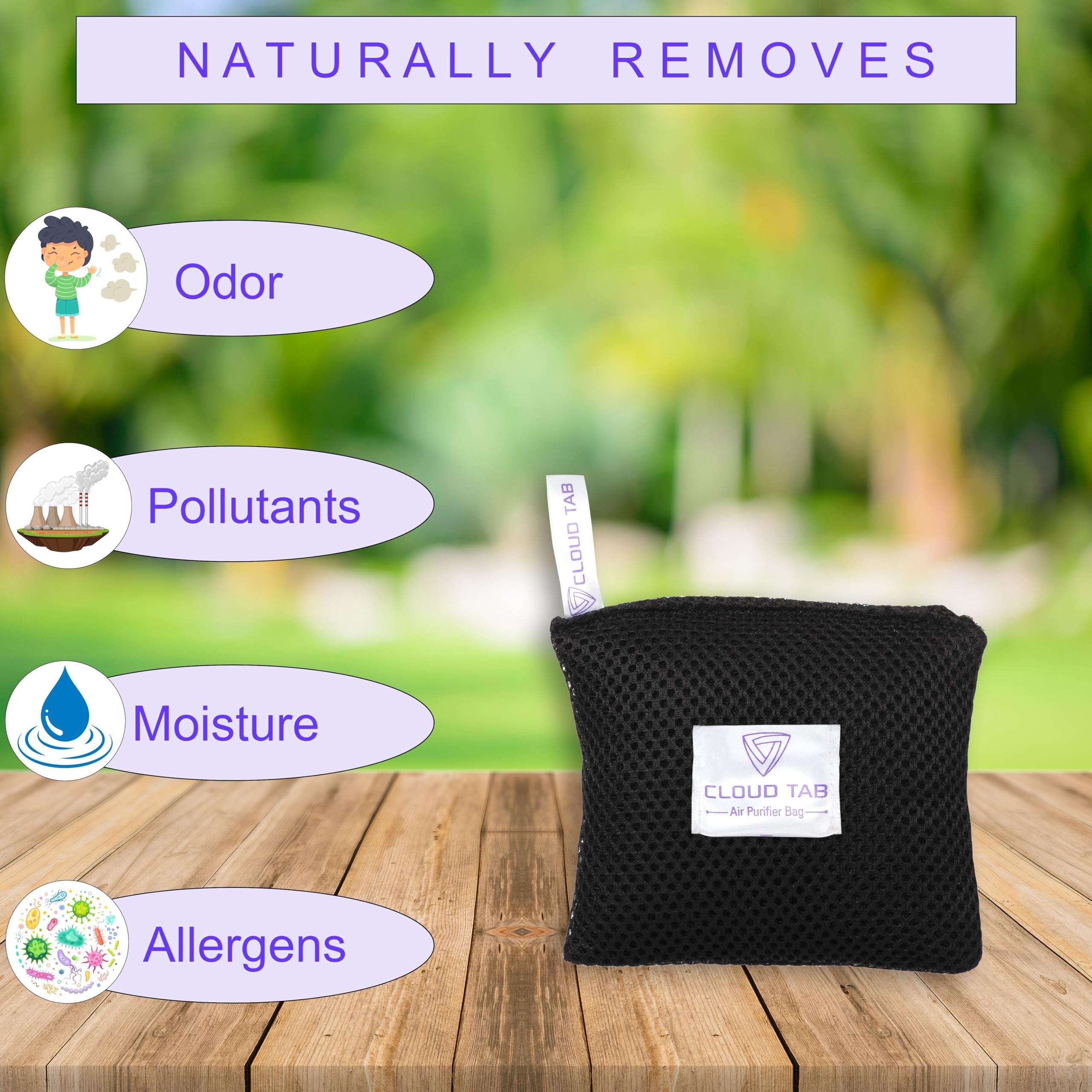 CLOUDTAB Natural Activated Charcoal Air Purifier Odor and Moisture Absorber Dehumidifier & Air Purifier For Car,Home,Wardrobe,Kitchen (100) 4