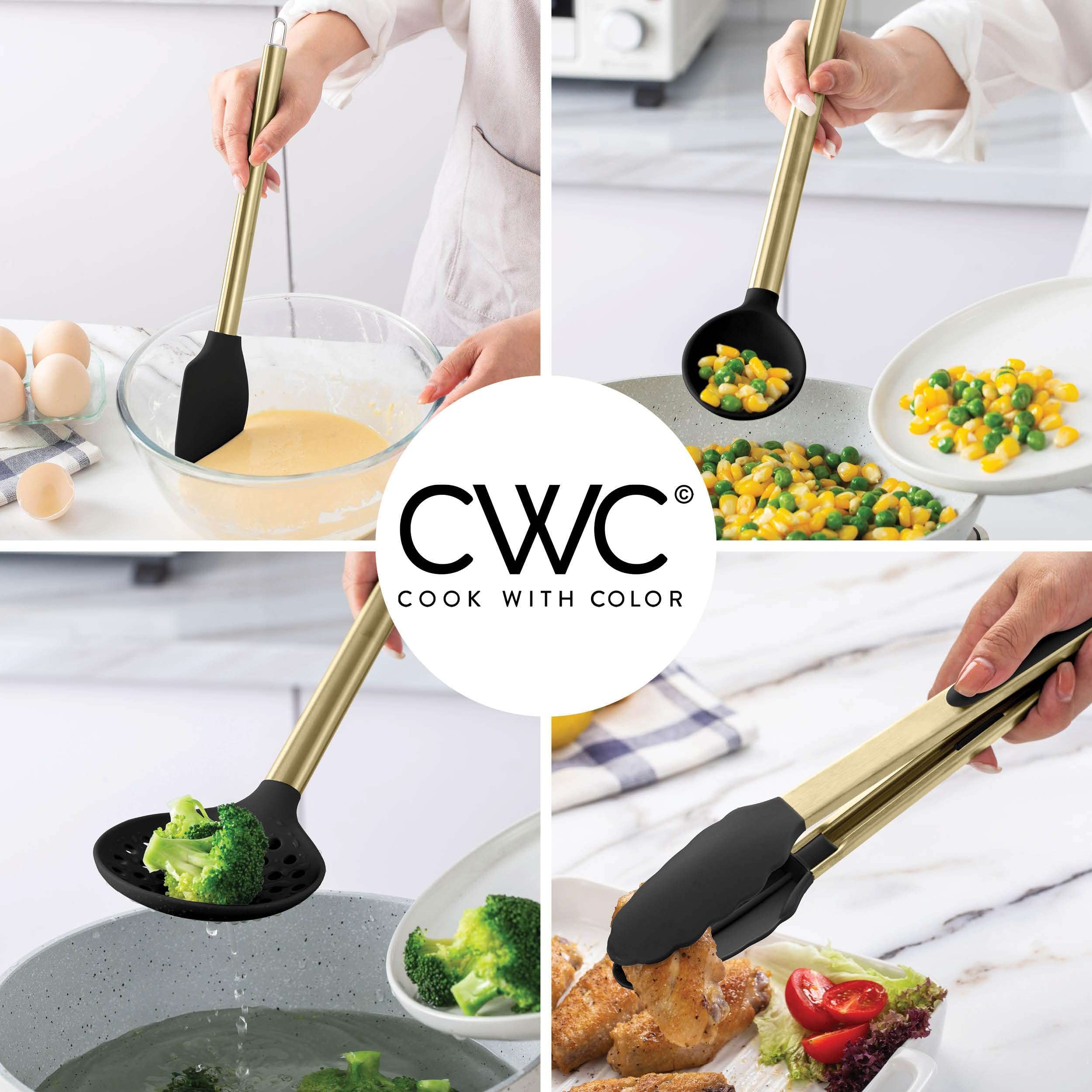 COOK WITH COLOR Silicone Cooking Utensils, Kitchen Utensil Set, Easy to Clean Silicone Kitchen Utensils, Cooking Utensils for Nonstick Cookware, Kitchen Gadgets Set with Holder, 10 Pieces 5