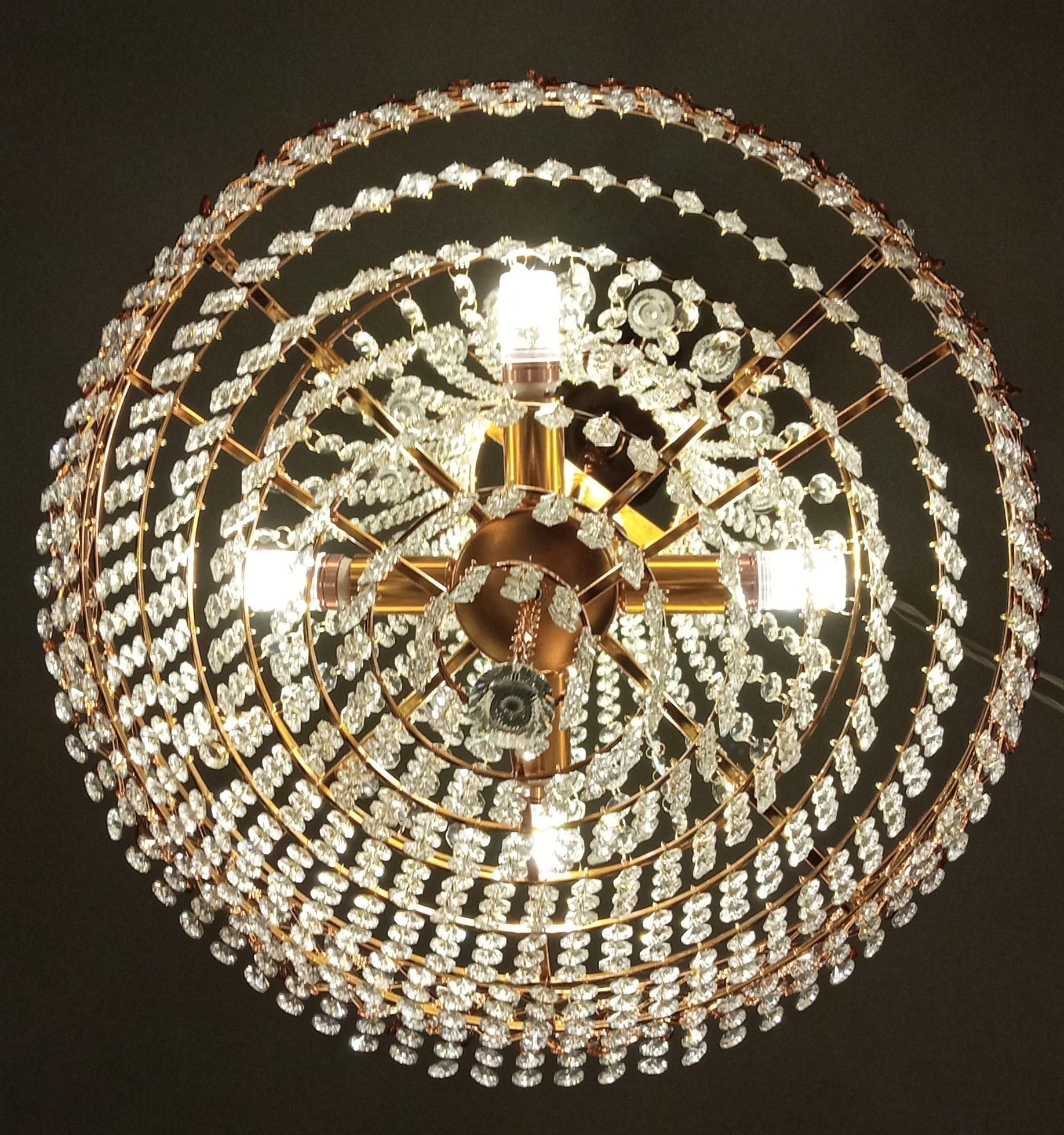 SHRI MAHAL ANTIQUES Crystal Big Size Jhumar Ceiling Light 5