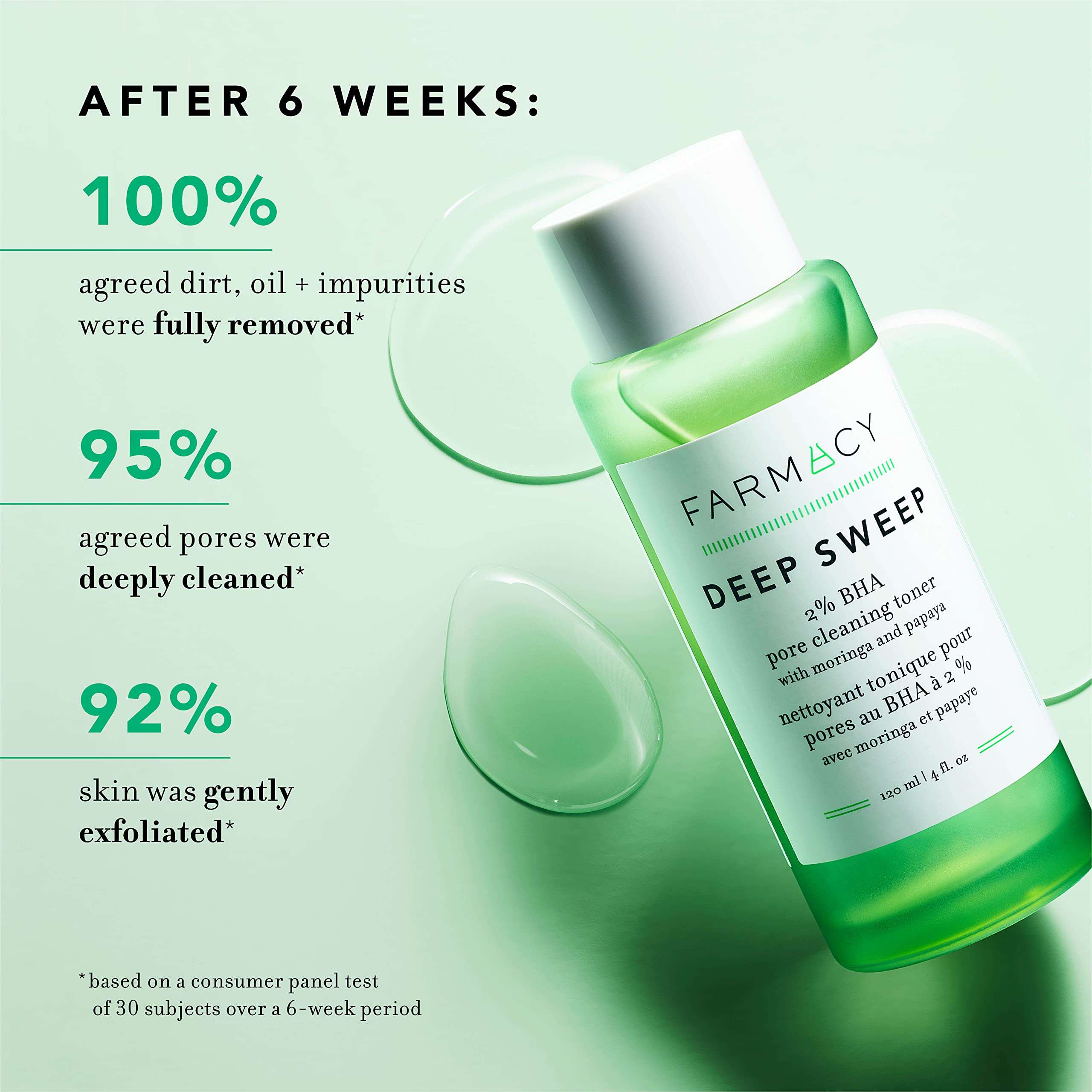 Farmacy 2% Salicylic Acid Toner for Face - Deep Sweep Gentle BHA Exfoliant for Oily Skin - Refines Texture with Papaya Enzymes & Moringa Water for a Healthy-Looking Complexion (10ml) 6