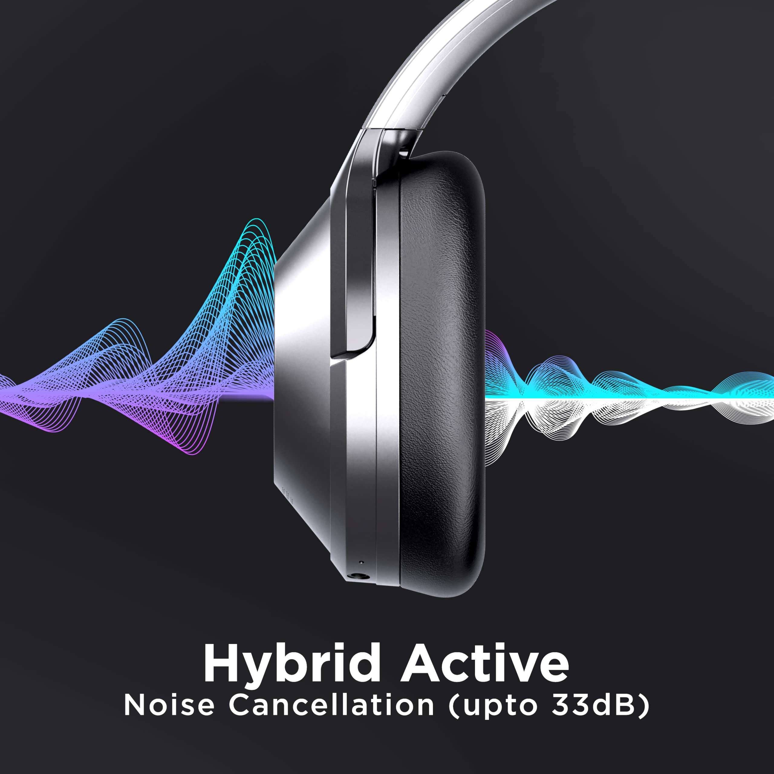 boAt Nirvana 751 ANC Hybrid Active Noise Cancelling Bluetooth Wireless Over Ear Headphones with Up to 65H Playtime, ASAP Charge, Ambient Sound Mode, Immersive Sound, Carry Pouch(Gunmetal Grey) 3