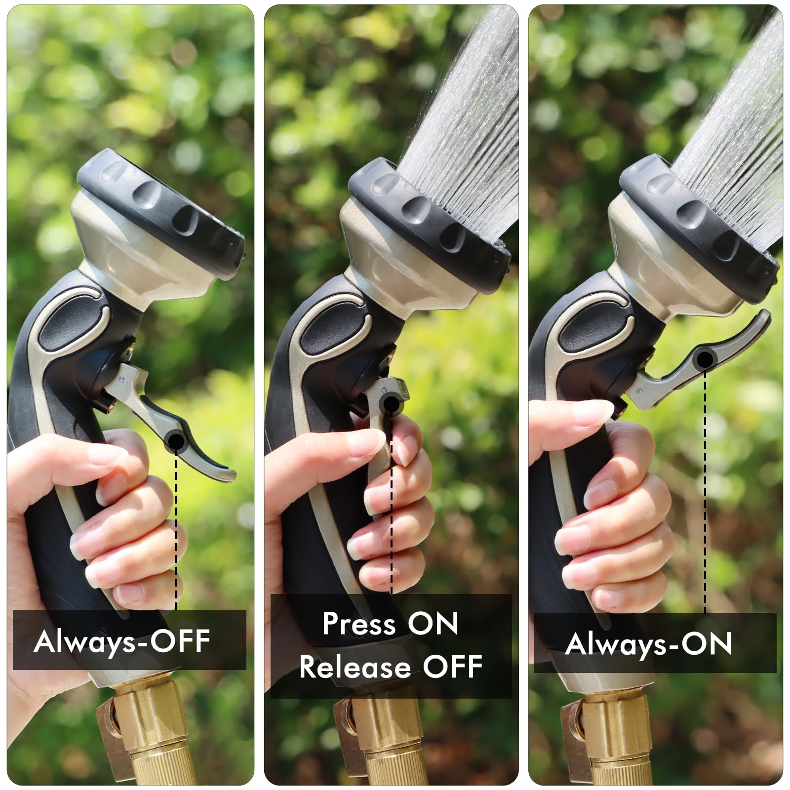 RESTMO Garden Hose Nozzle, Heavy Duty Metal Water Hose Sprayer, Ideal for Outdoor Lawn & Garden Watering, Car & Pet Washing 6
