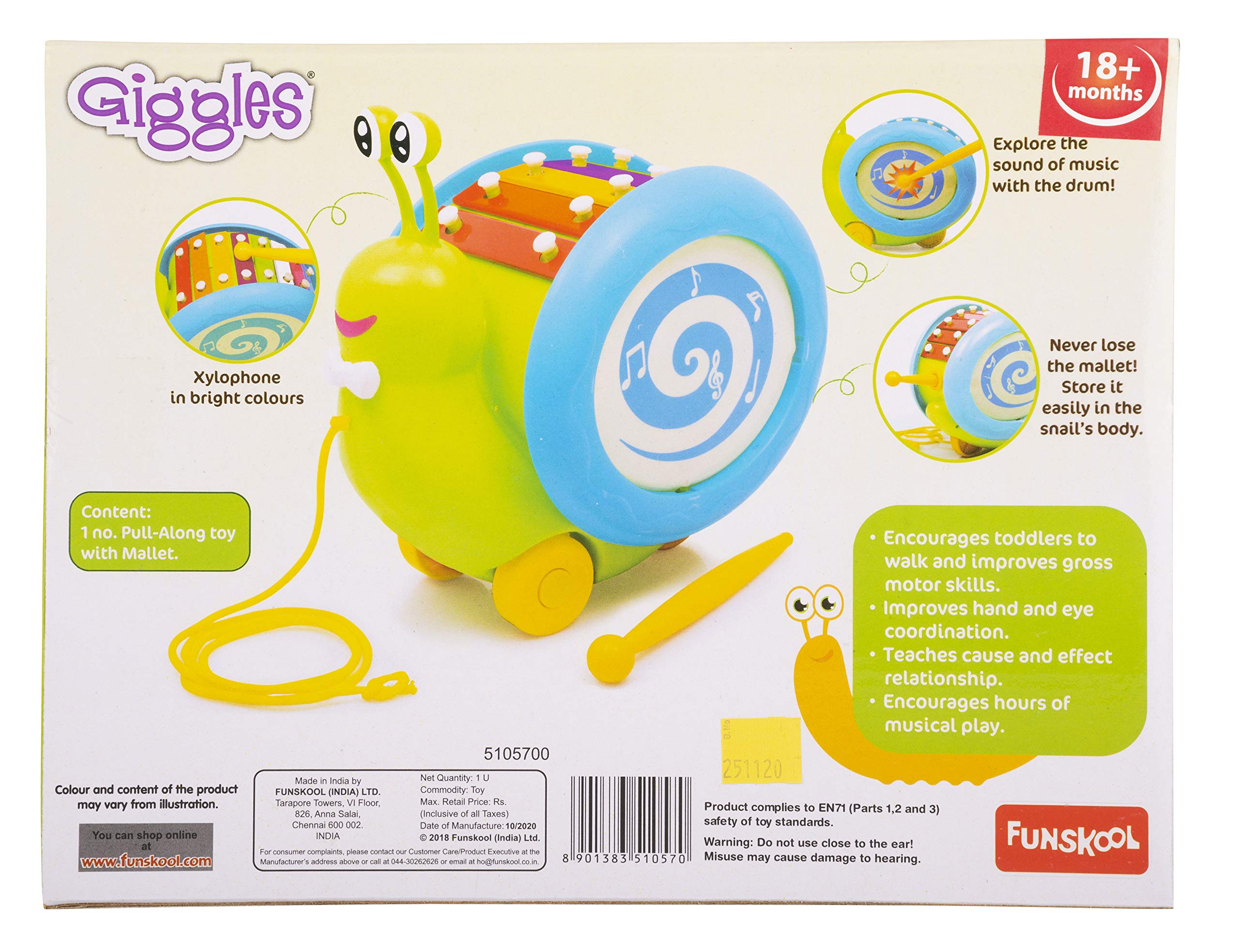 Giggles Musical Snail, Multi Color Fire Engine Toy 5
