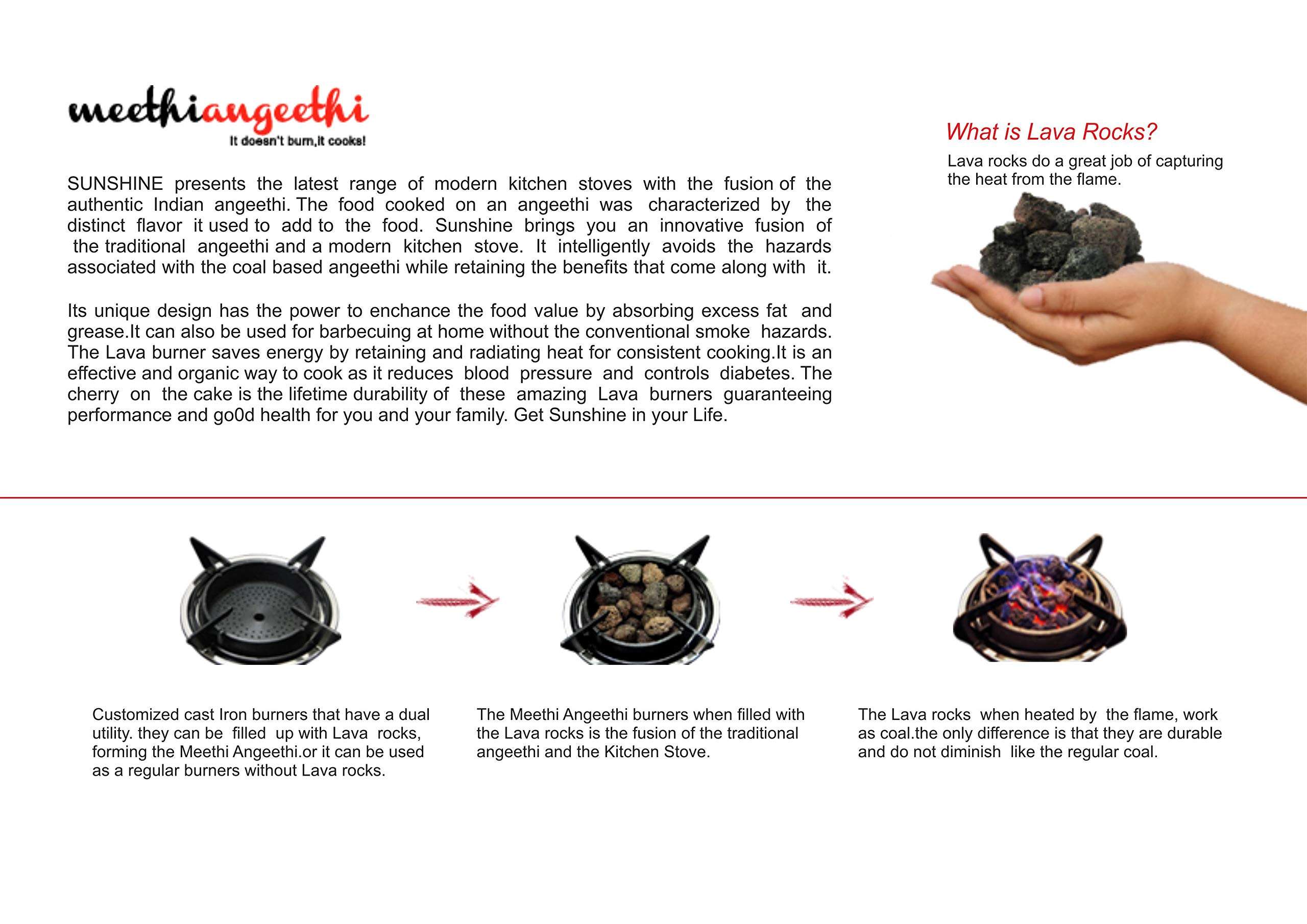 Sunshine Meethi Angeethi 4 Burner Gas Stove Manual Ignition (Glass Top, 1 Year Warranty) - Black 6