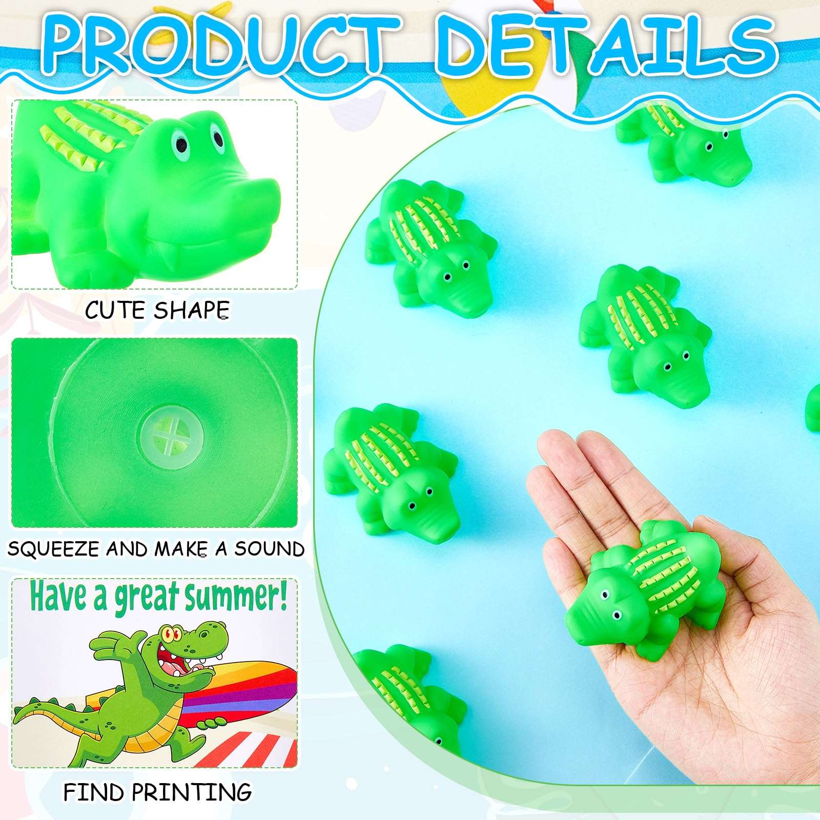 Sotiff 24 Sets End of The Year Gifts for Students from Teacher Rubber Crocodile Toy with Gift Cards Mini Alligator Toys for School Students Kids Office Summer Supplies 4