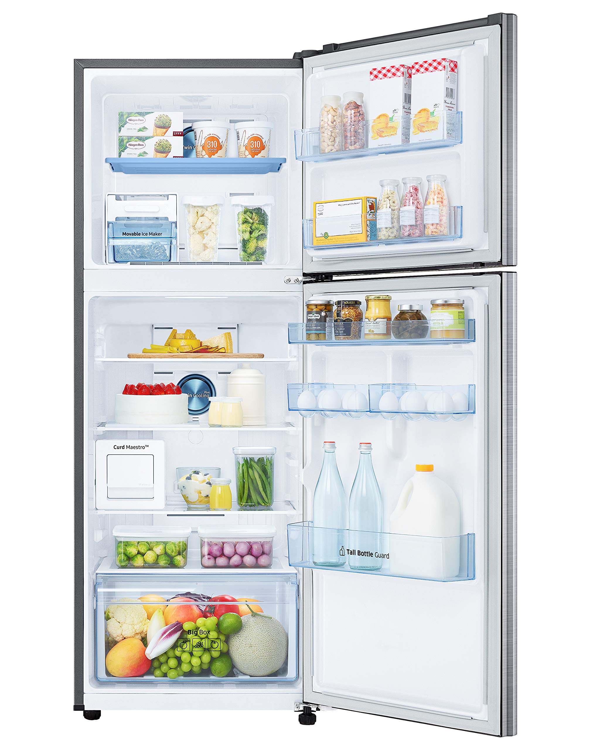 Samsung 314 L 2 Star Inverter Frost Free Double Door Refrigerator (RT34A4622S8/HL, Silver, Elegant Inox, Convertible, Curd Maestro) 4
